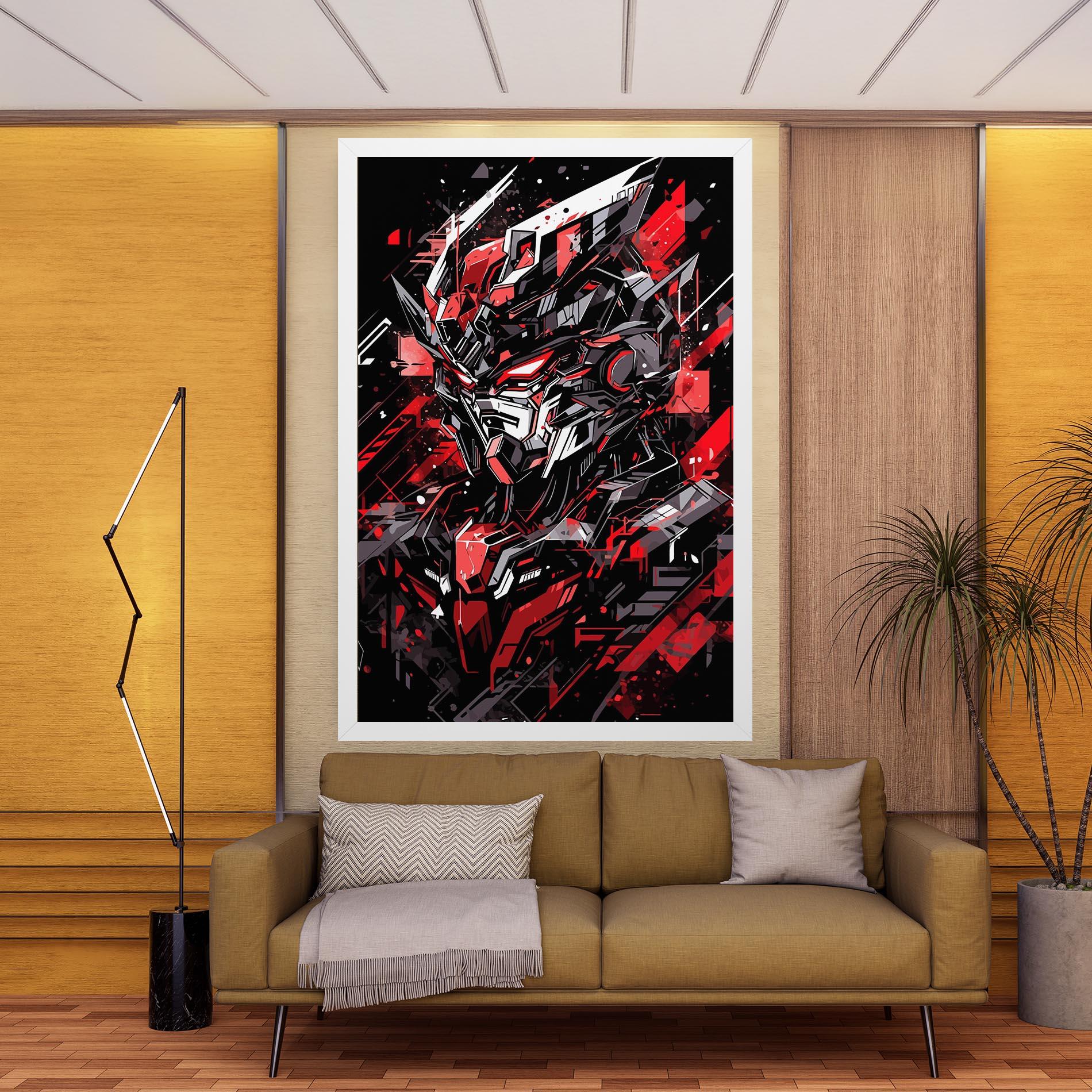 Tablou Canvas Red Grey Robot mockup 9