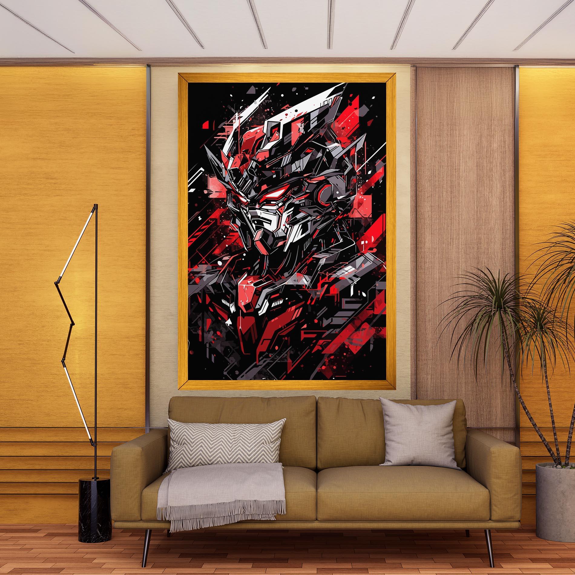 Tablou Canvas Red Grey Robot mockup 9