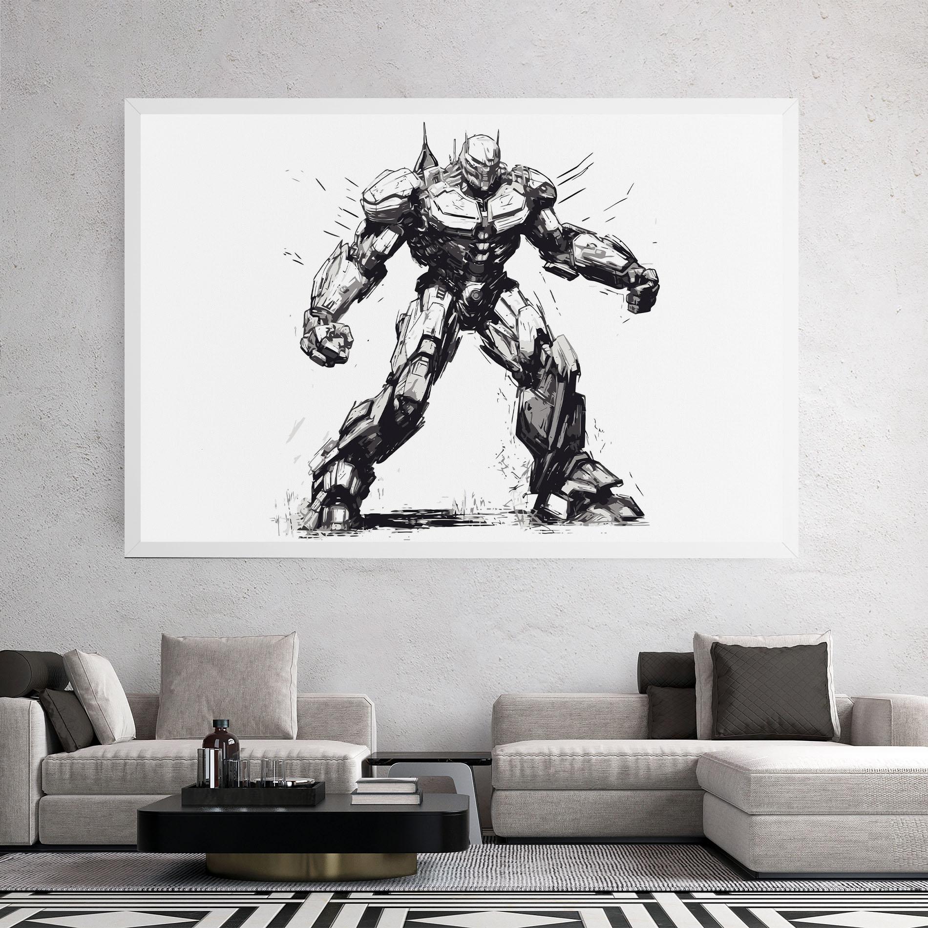 Tablou Canvas Grey White Robot mockup 2