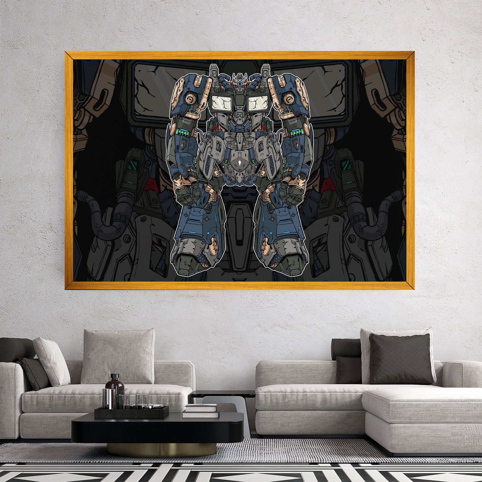 Blue Green Robot mockup 2