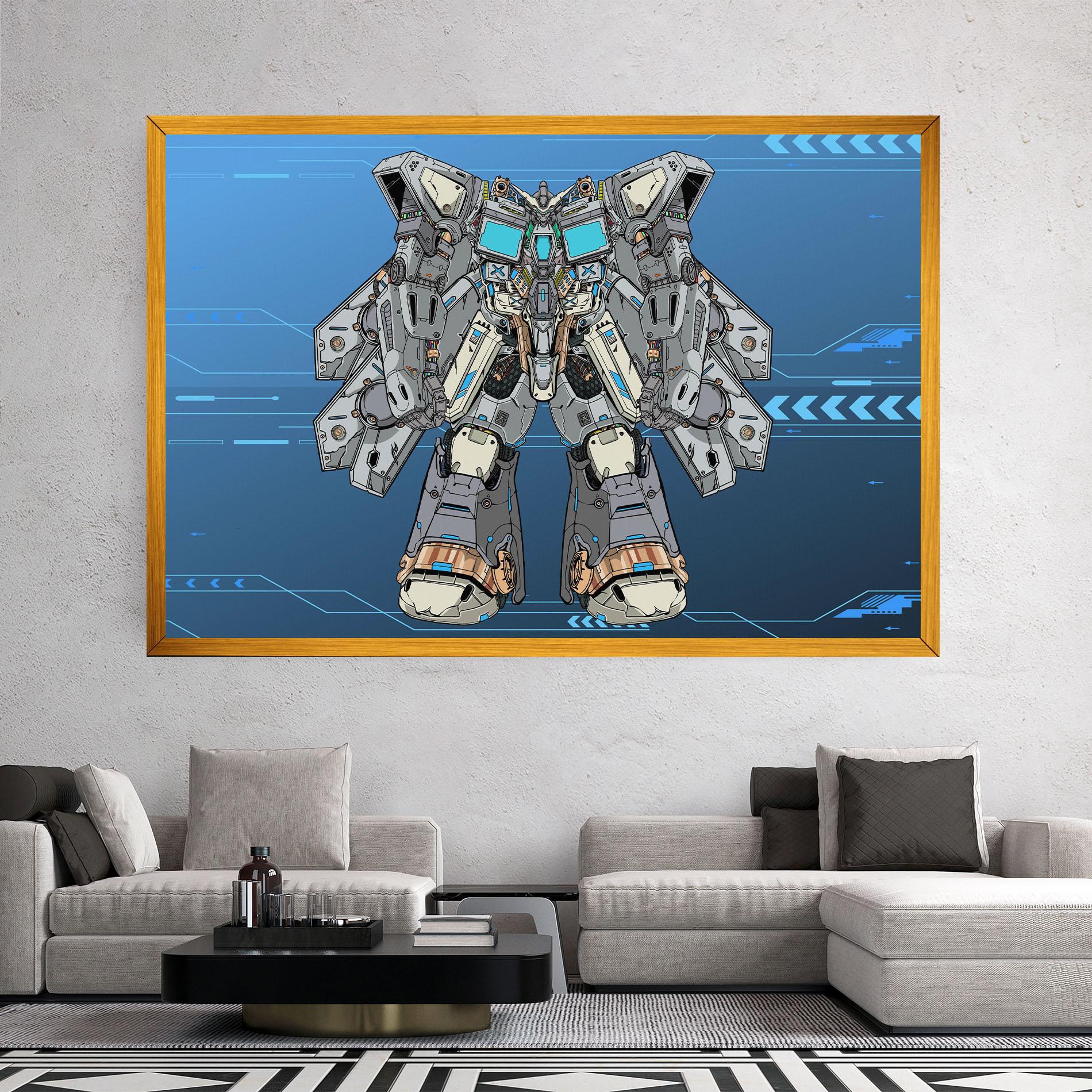 Tablou Canvas Blue Grey Robot mockup 2