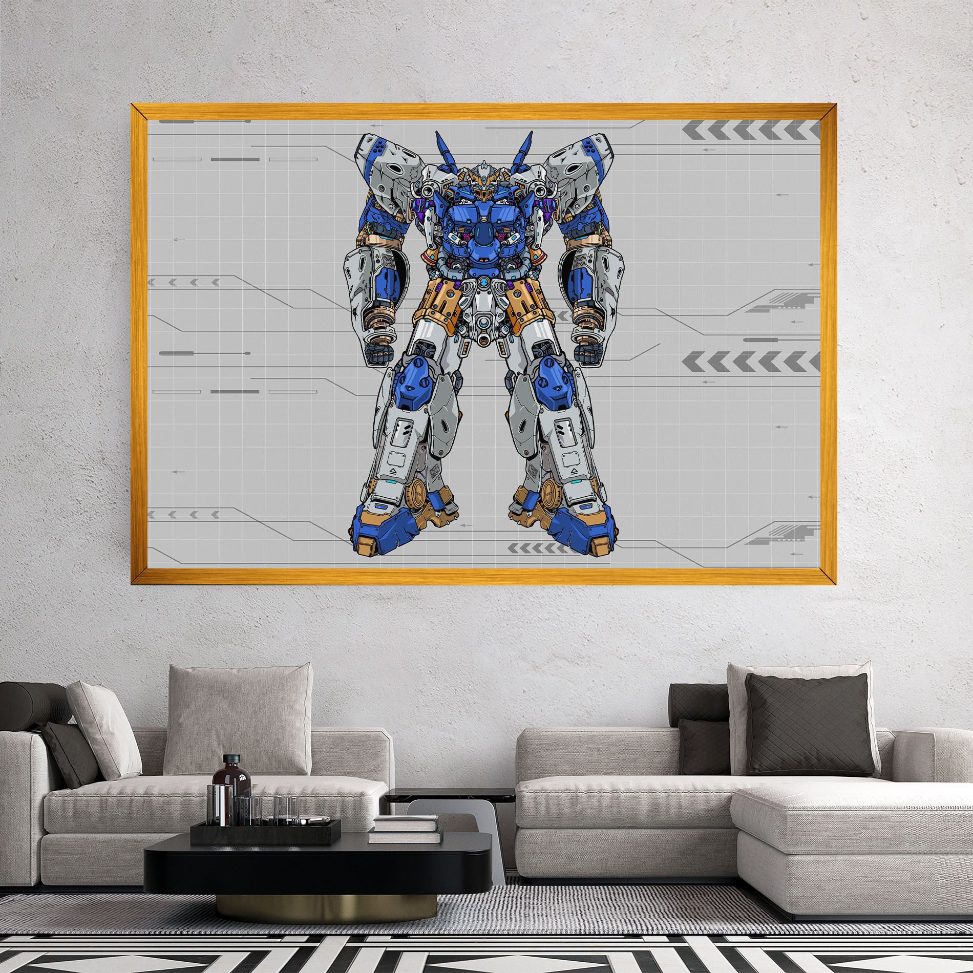 Blue Yellow Robot mockup 2