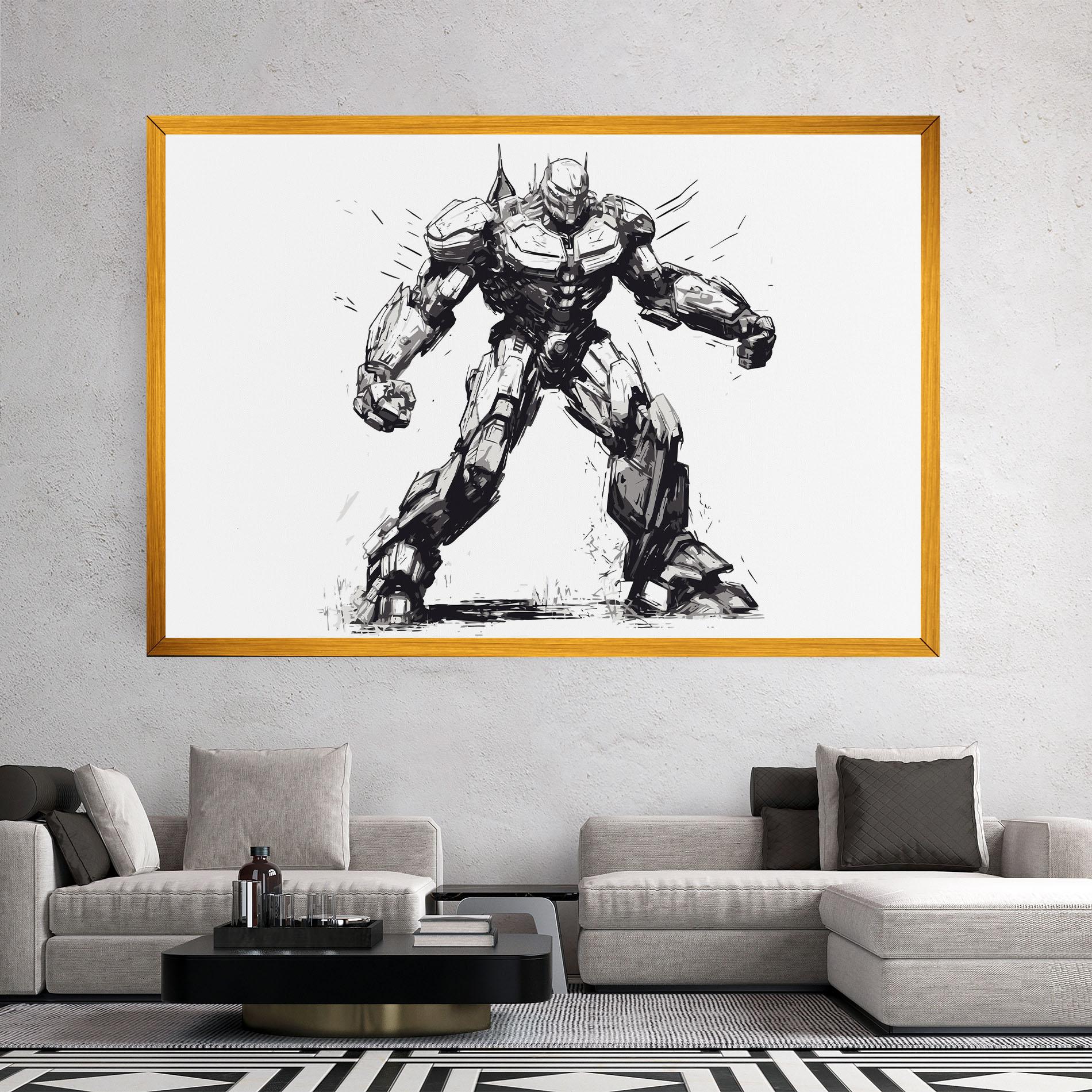 Tablou Canvas Grey White Robot mockup 2