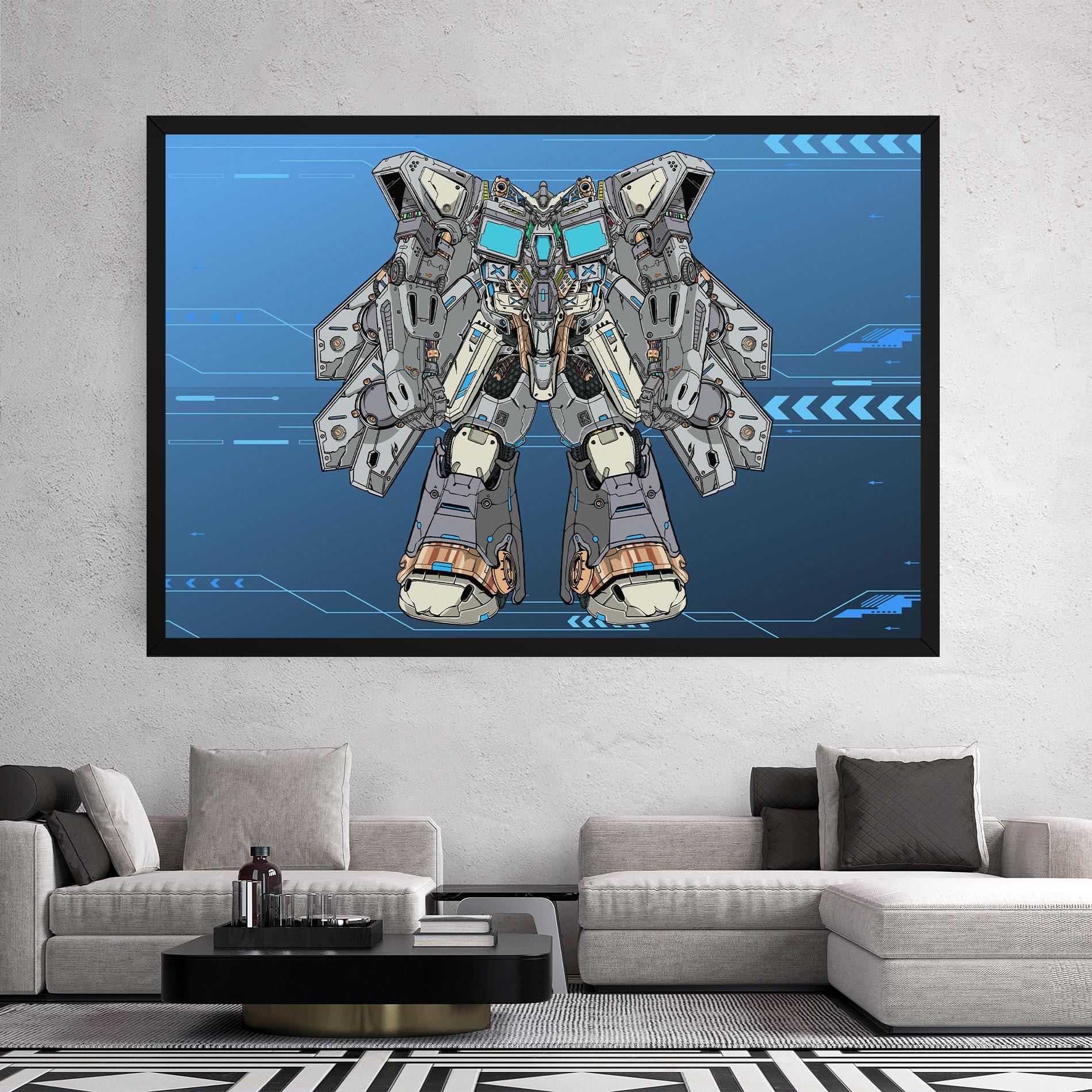 Tablou Canvas Blue Grey Robot mockup 2