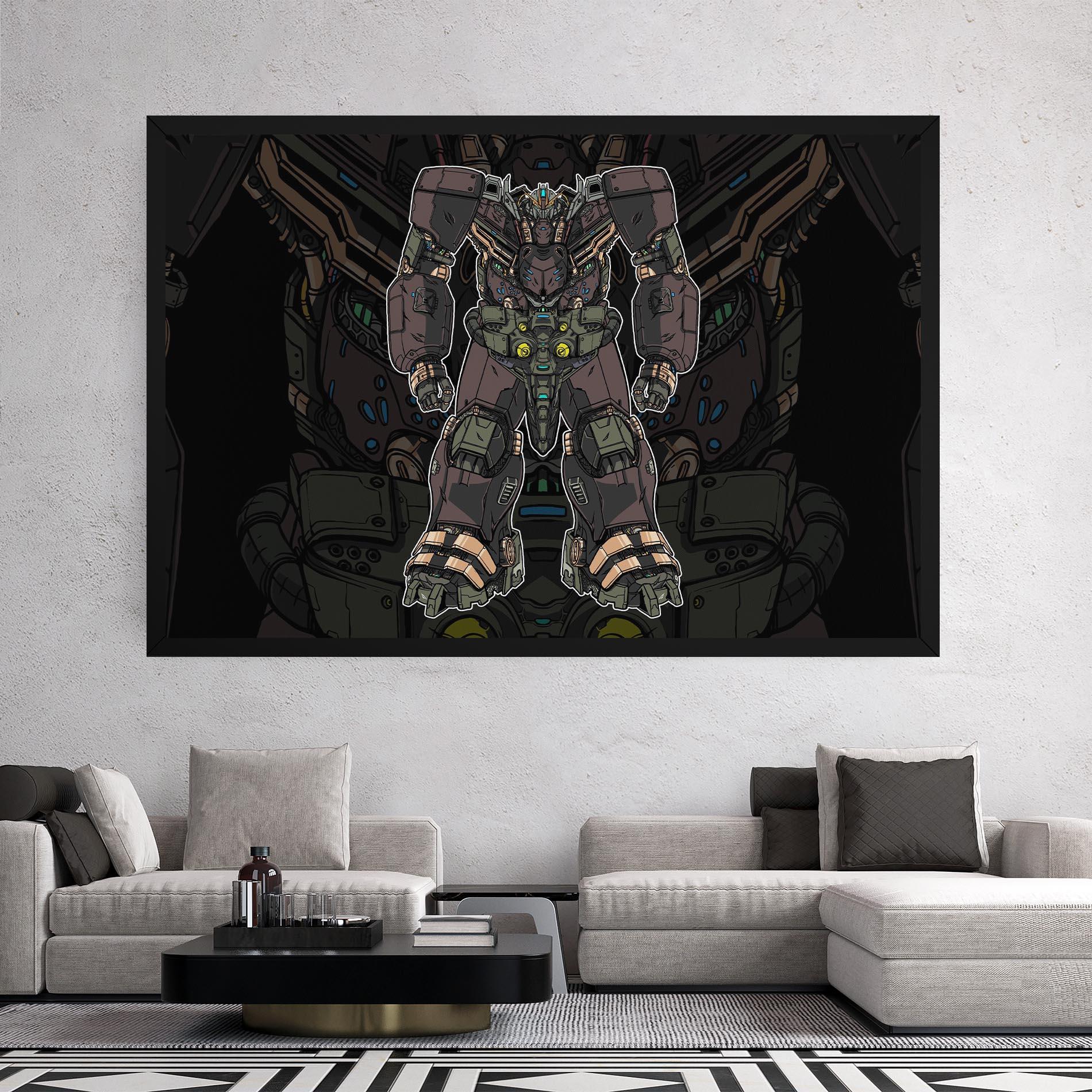 Tablou Canvas Brown Grey Robot mockup 2