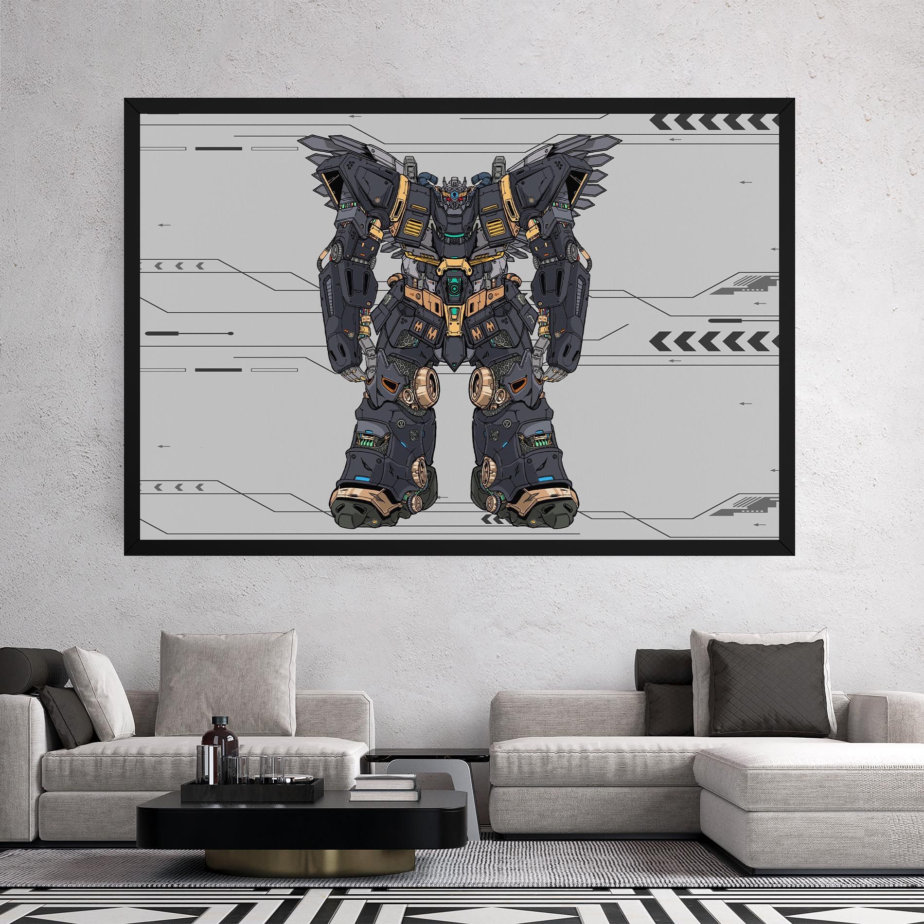 Grey Yelloy Robot mockup 2