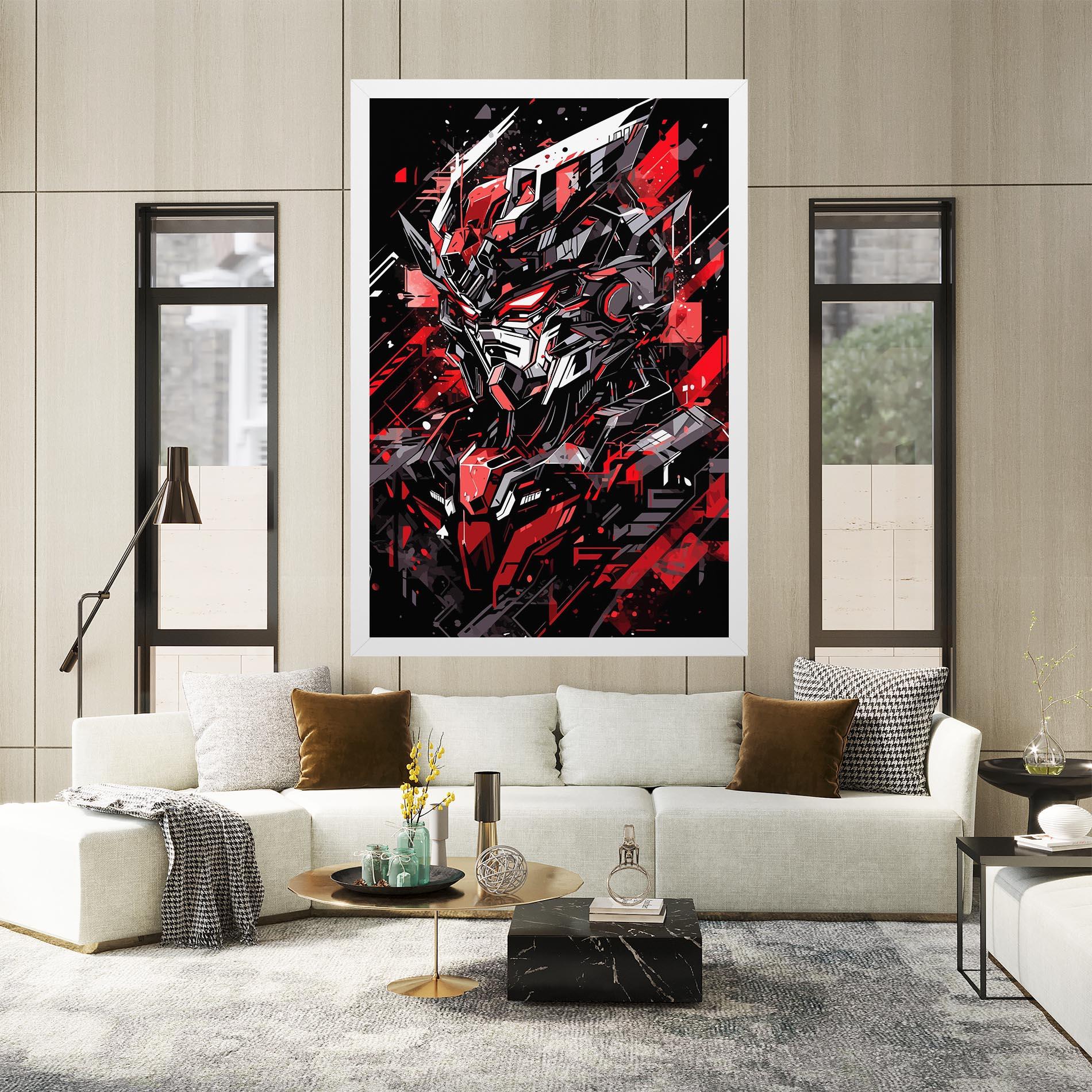 Tablou Canvas Red Grey Robot mockup 2