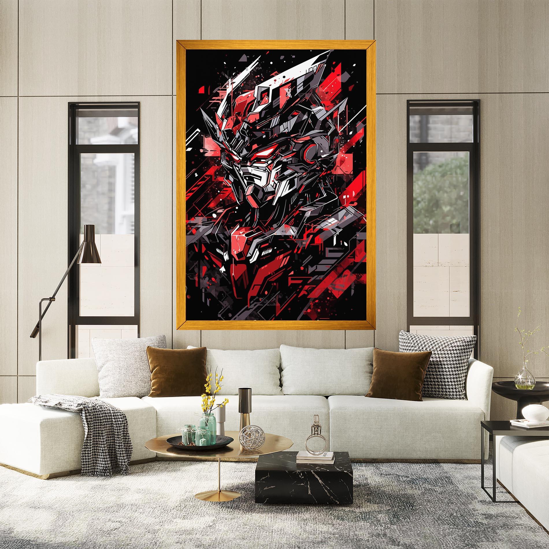 Tablou Canvas Red Grey Robot mockup 2