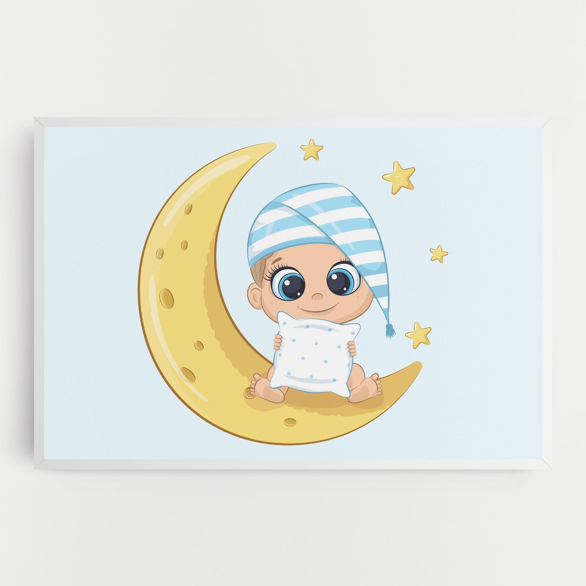 Tablou Canvas Baby On Moon mockup 0