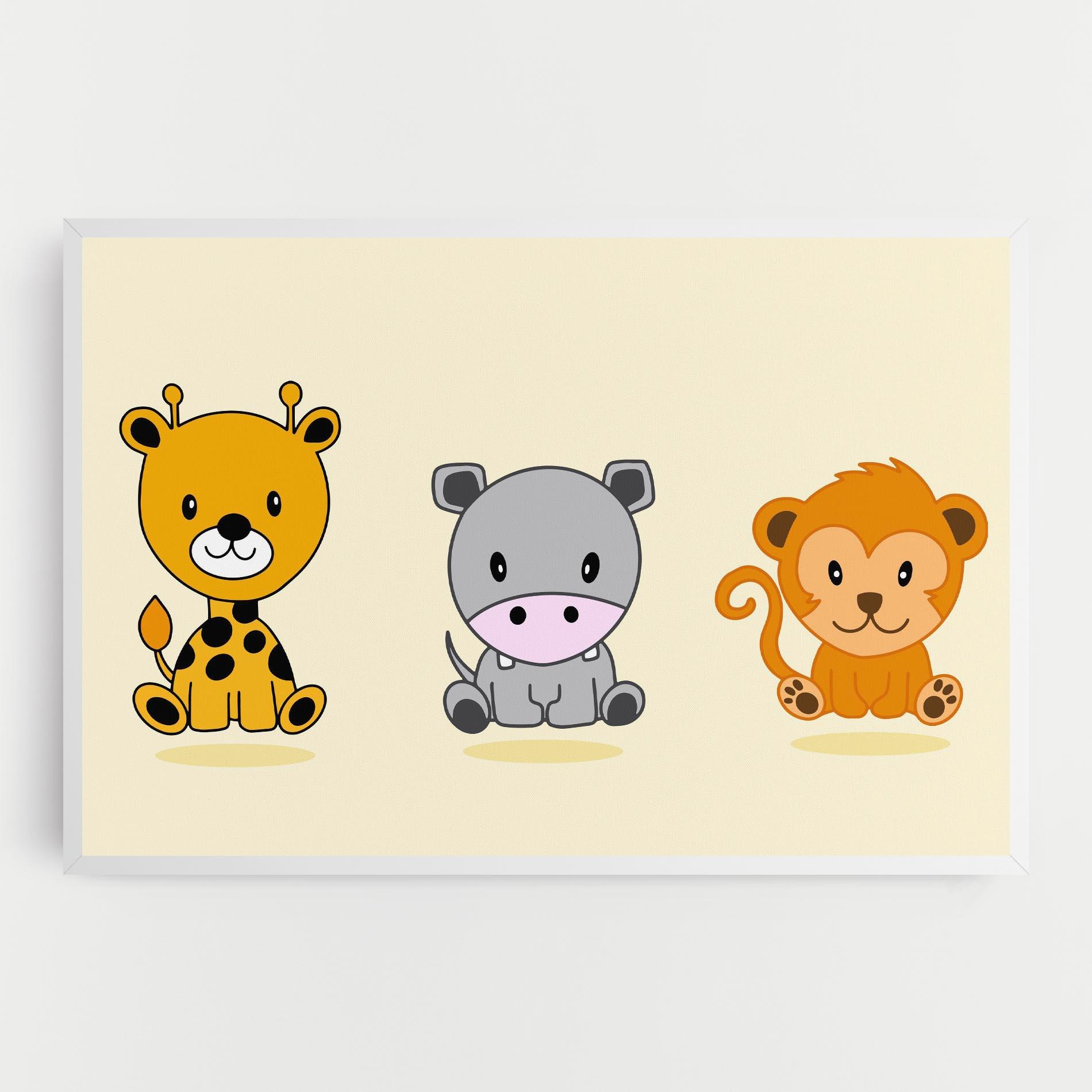 Tablou Canvas Cream Animals mockup 0