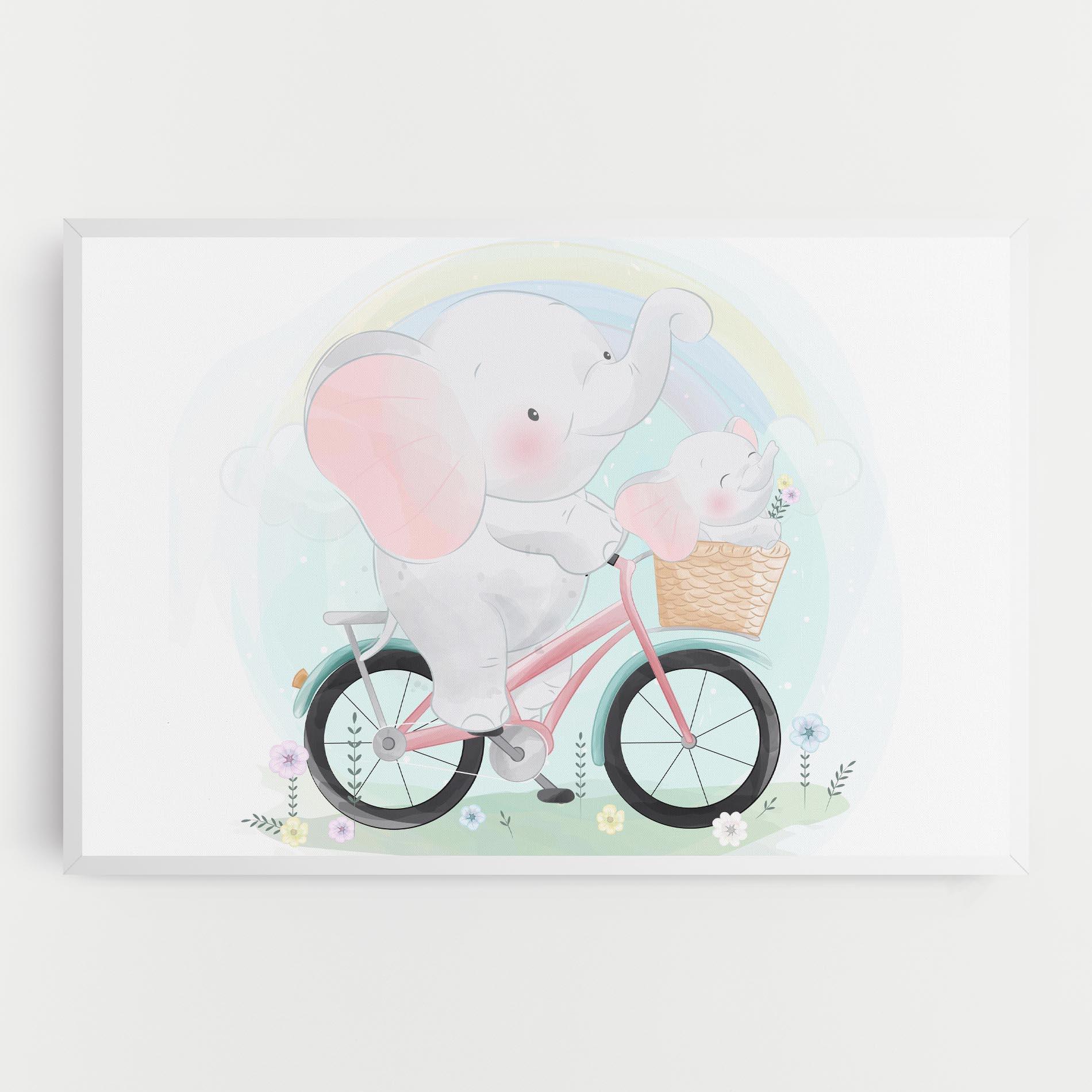 Tablou Canvas Elephant Bike mockup 0