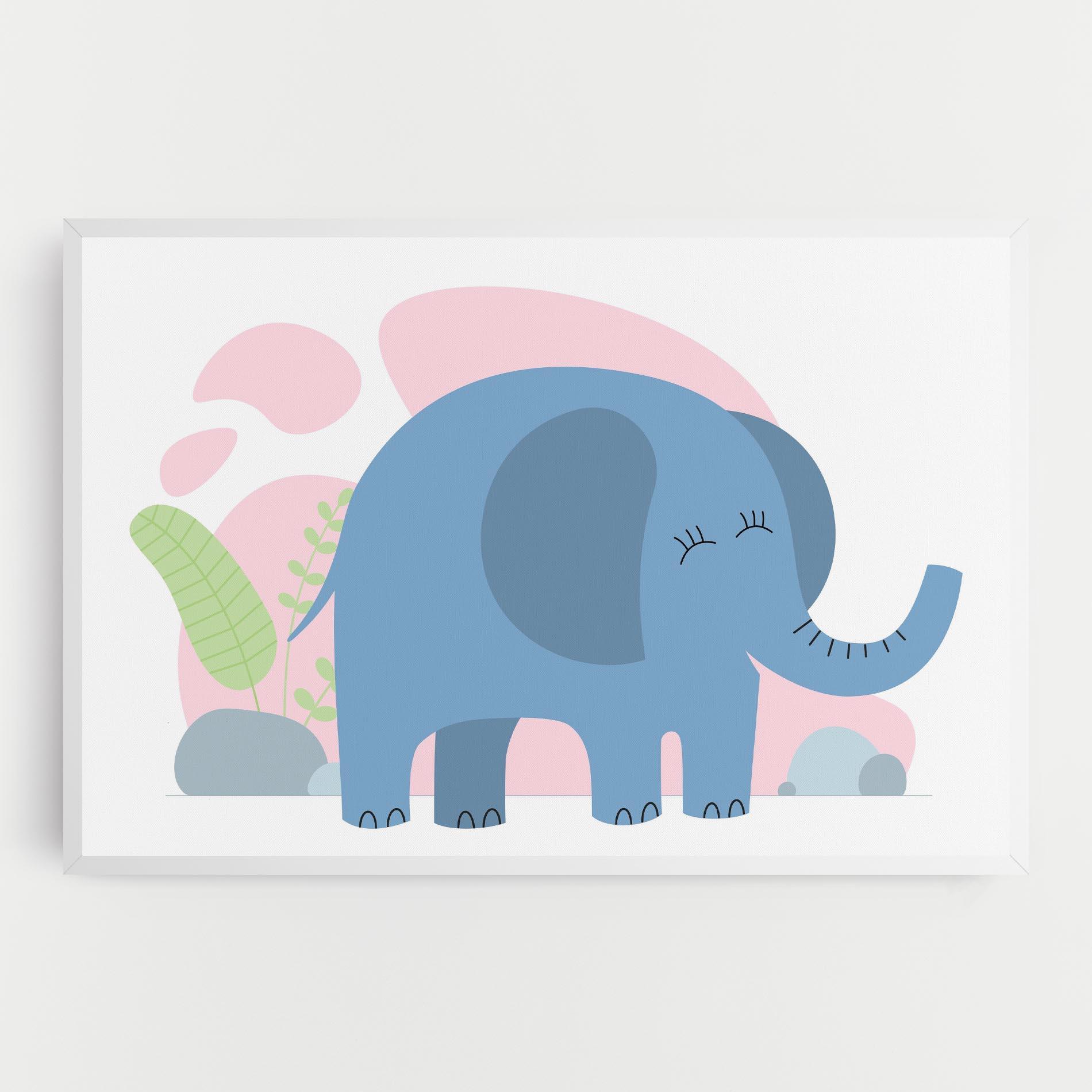 Tablou Canvas Leaf Cute Elephant mockup 0