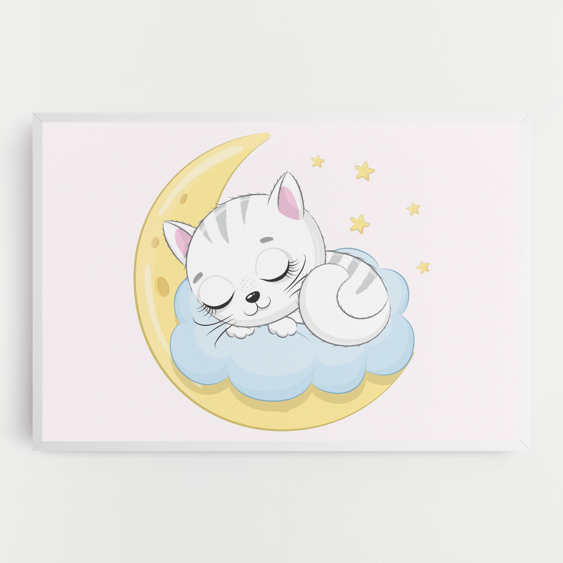 Tablou Canvas Moon Cat Sleeping mockup 0