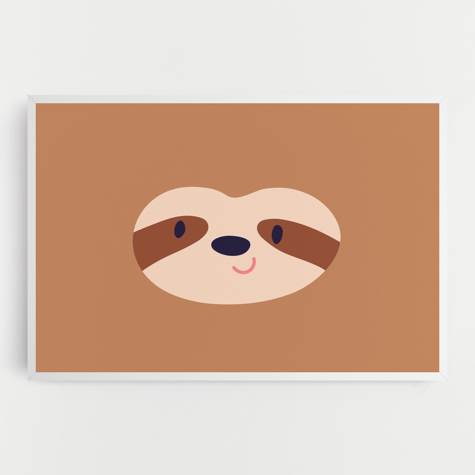 Tablou Canvas Sloth Face Portrait mockup 0