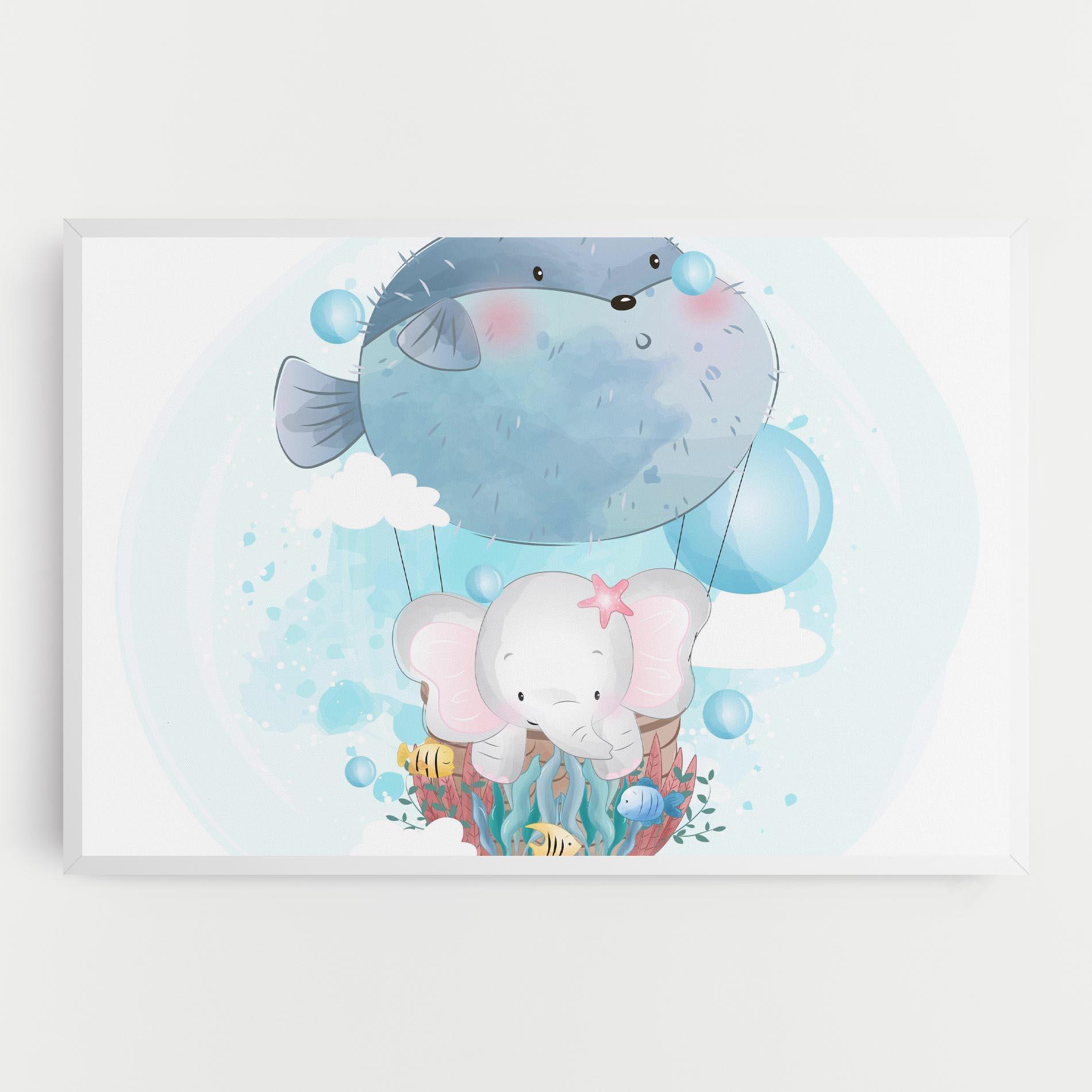 Tablou Canvas Swiming Elephant mockup 0