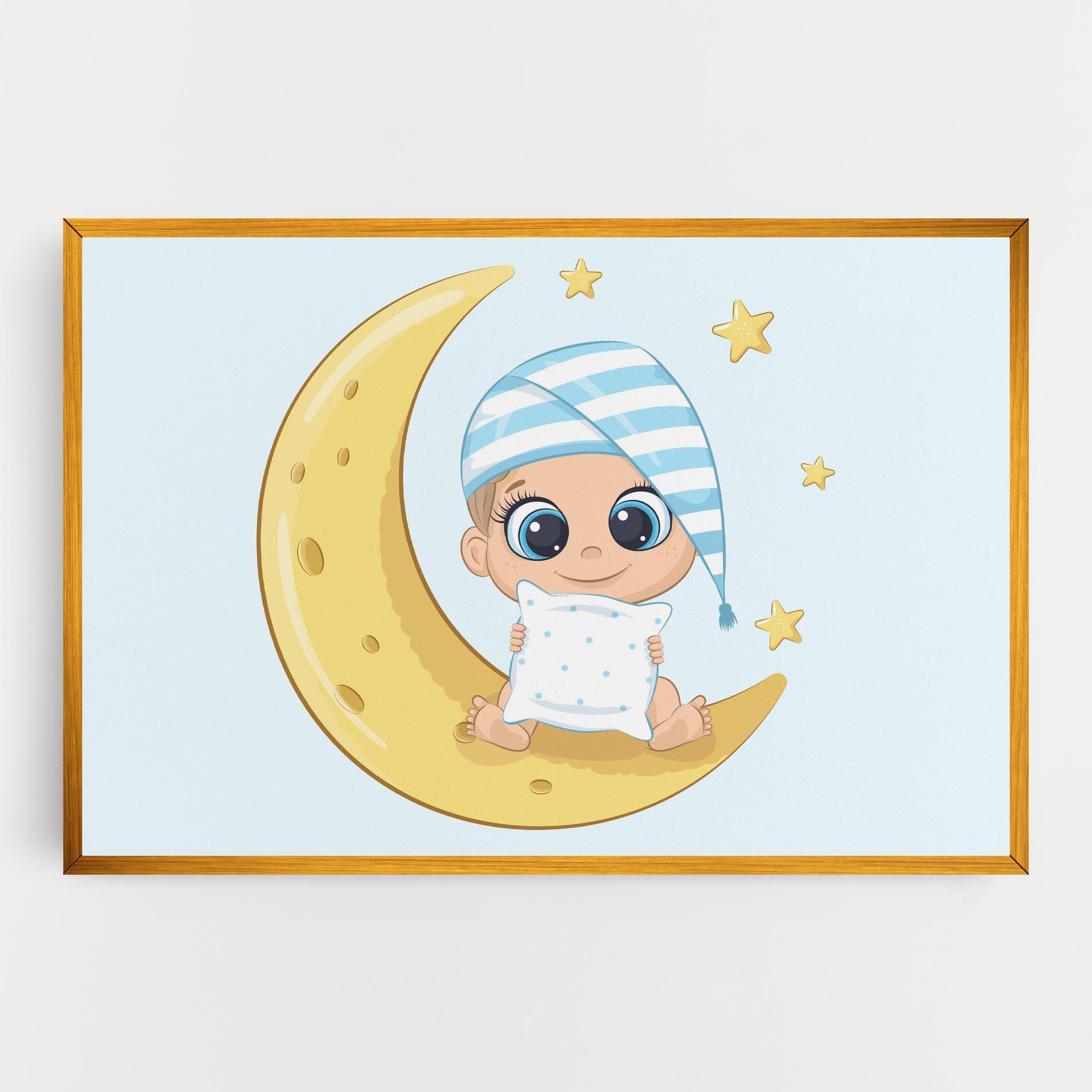 Tablou Canvas Baby On Moon mockup 0