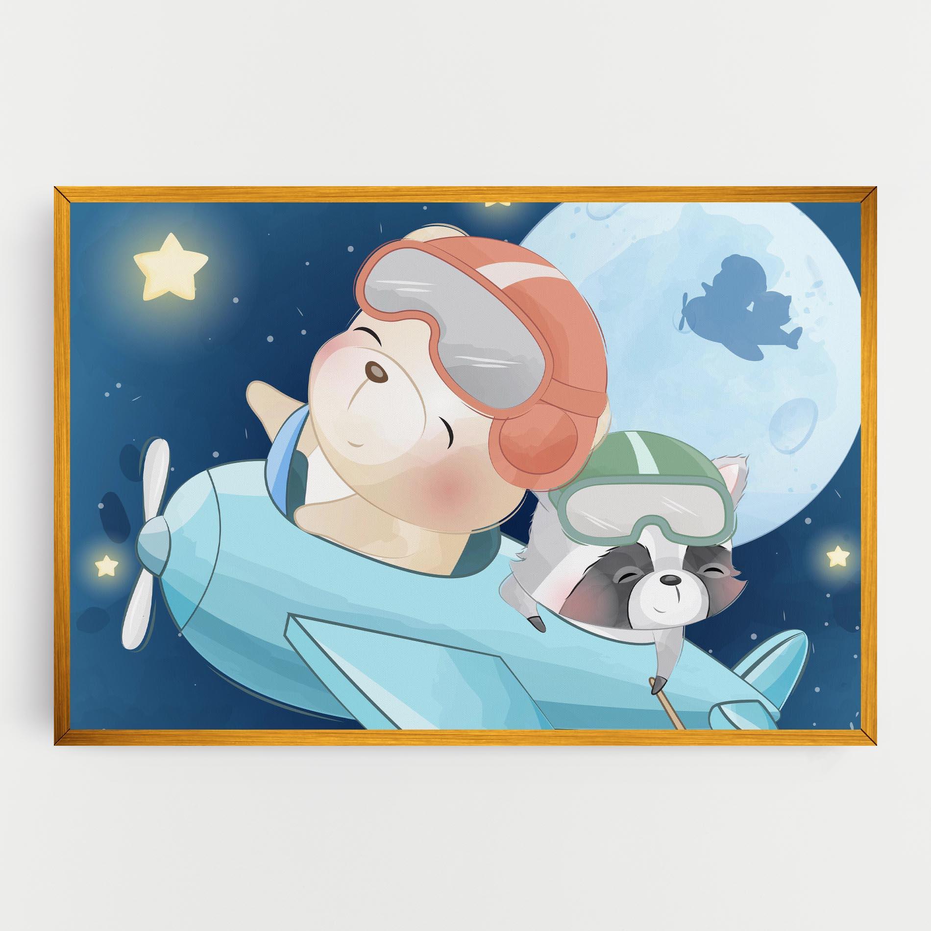 Tablou Canvas Bear Flying Star mockup 0