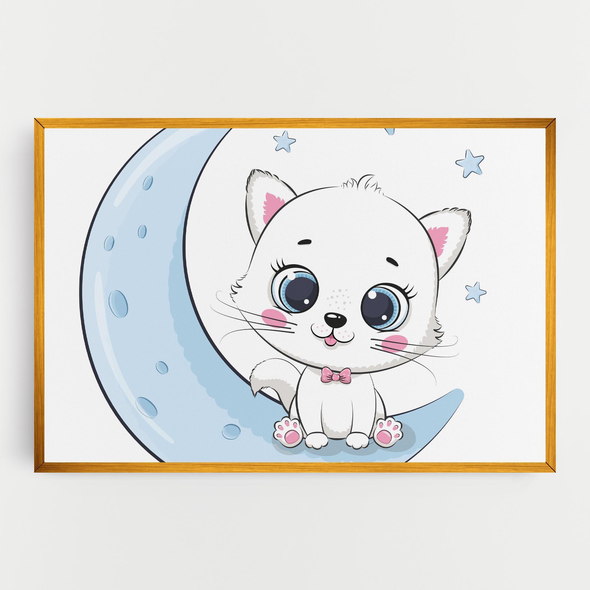 Tablou Canvas Blue Moon Cat mockup 0