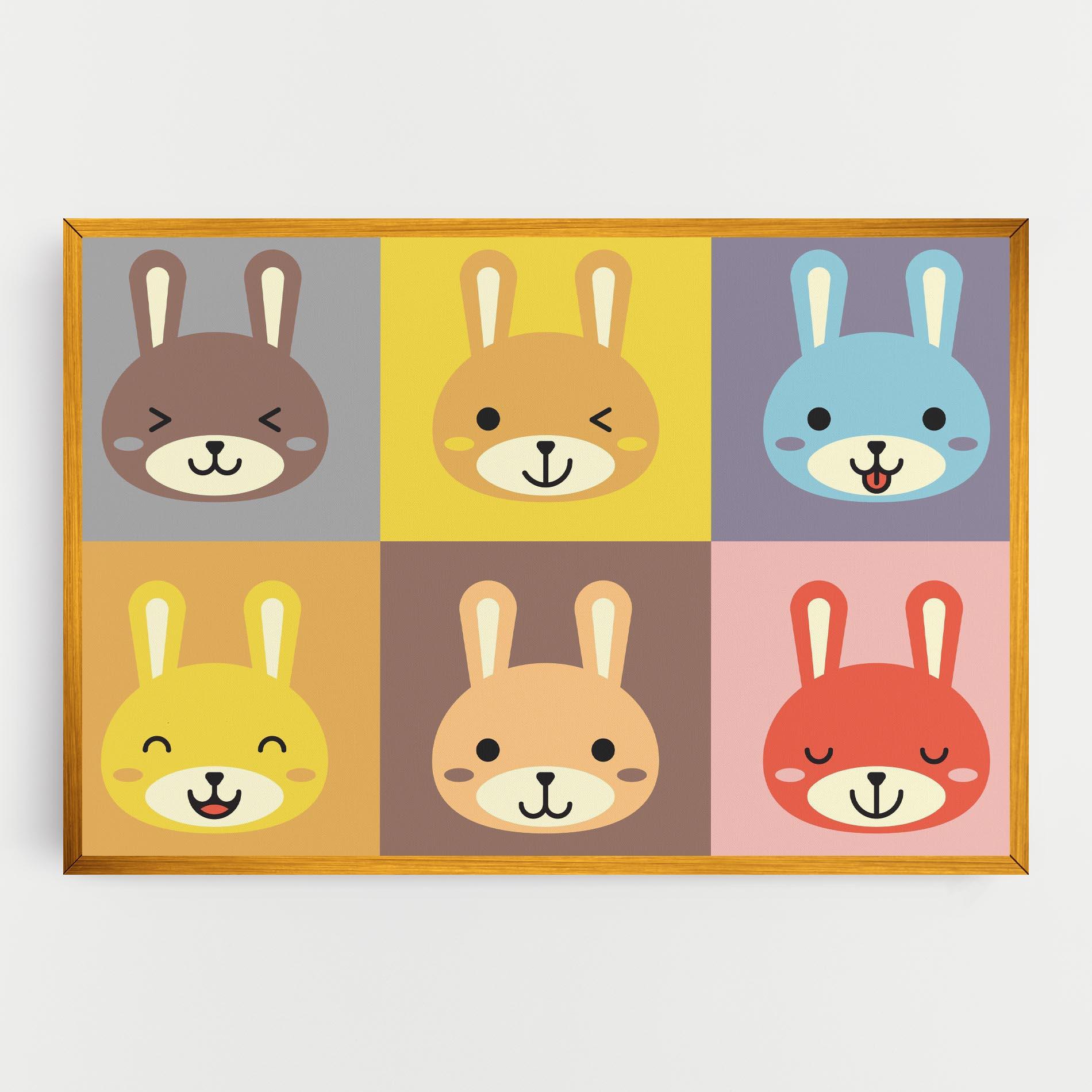 Tablou Canvas Bunny Colors mockup 0