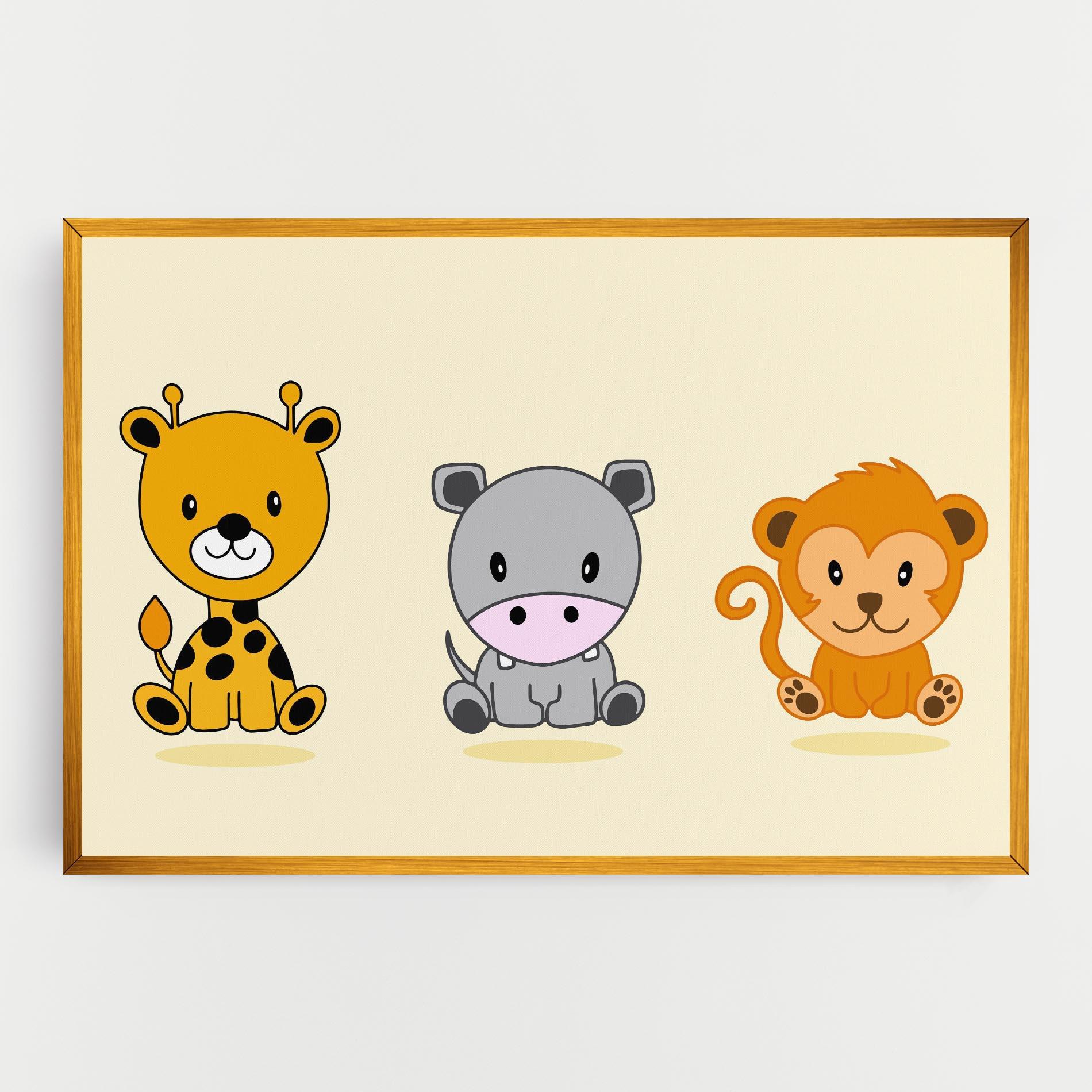 Tablou Canvas Cream Animals mockup 0