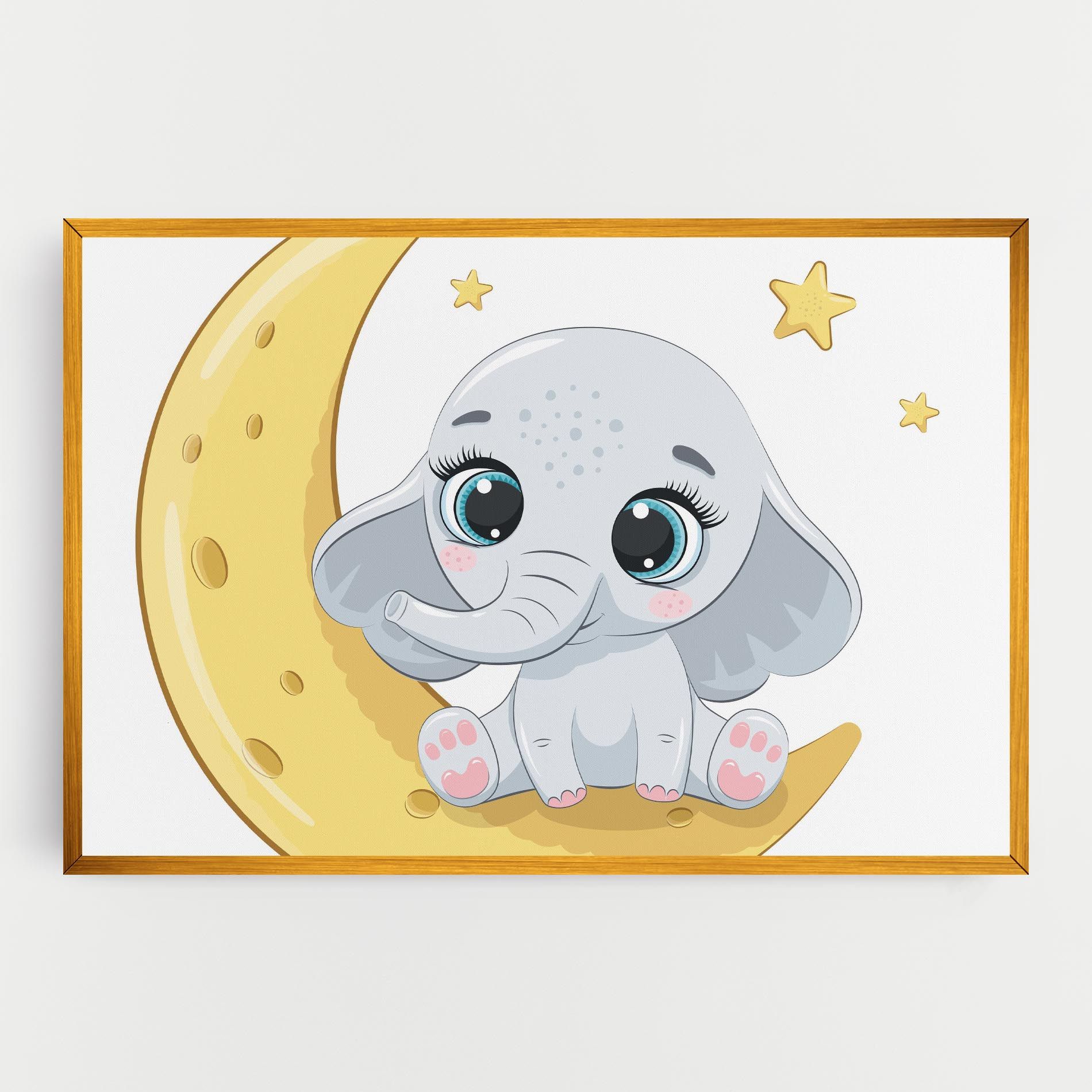 Cute Elephant Moon mockup 0
