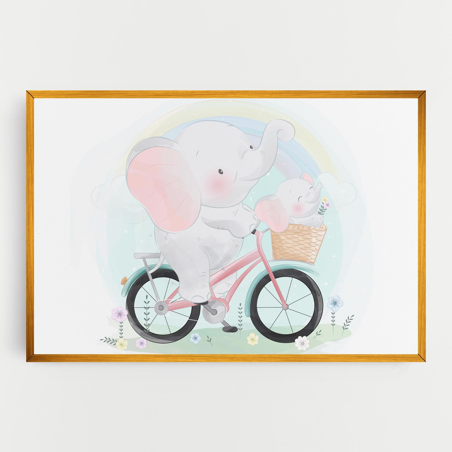 Tablou Canvas Elephant Bike mockup 0