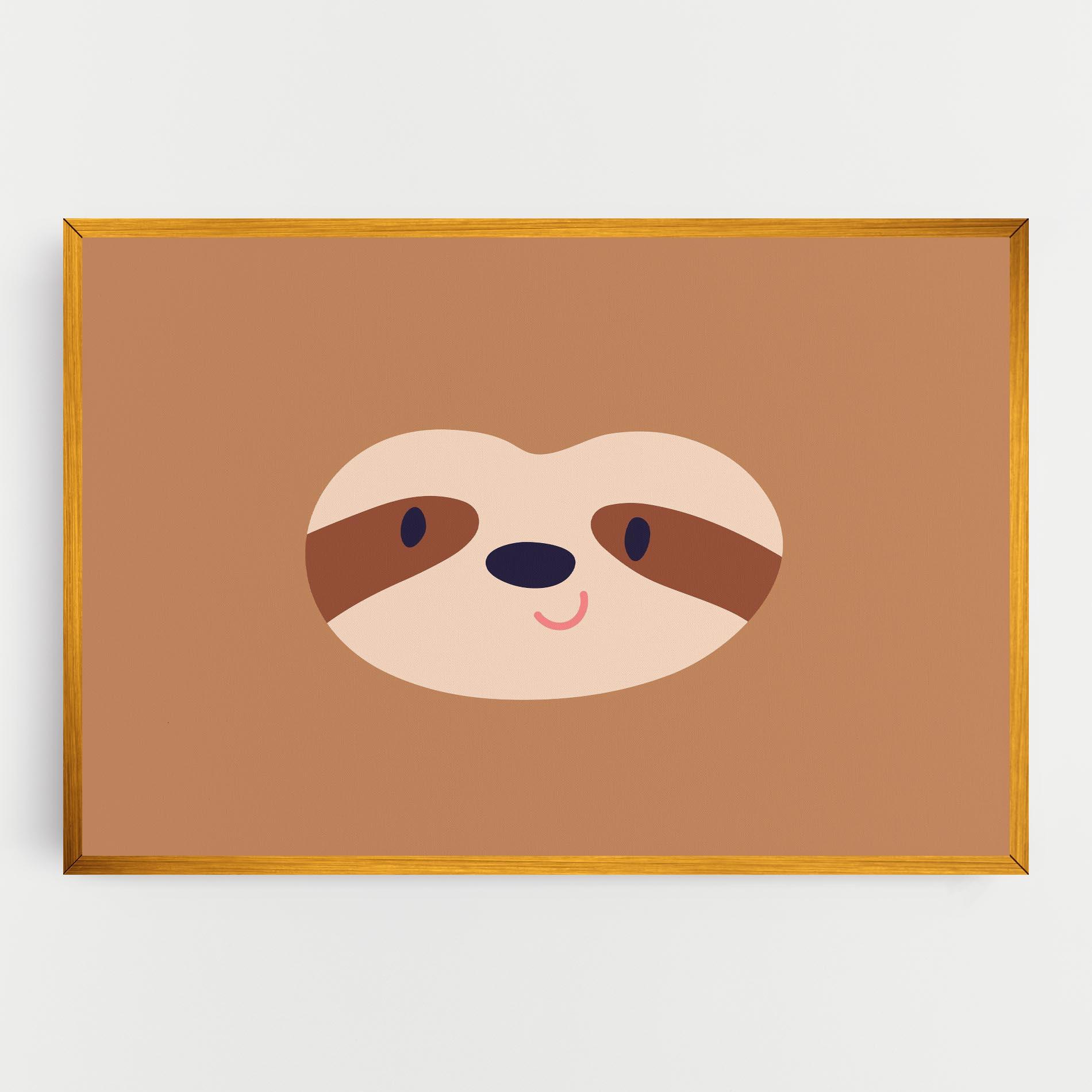 Tablou Canvas Sloth Face Portrait mockup 0