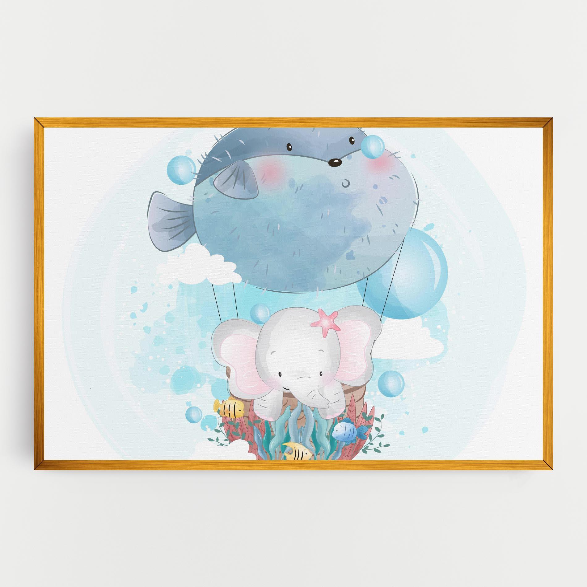 Tablou Canvas Swiming Elephant mockup 0