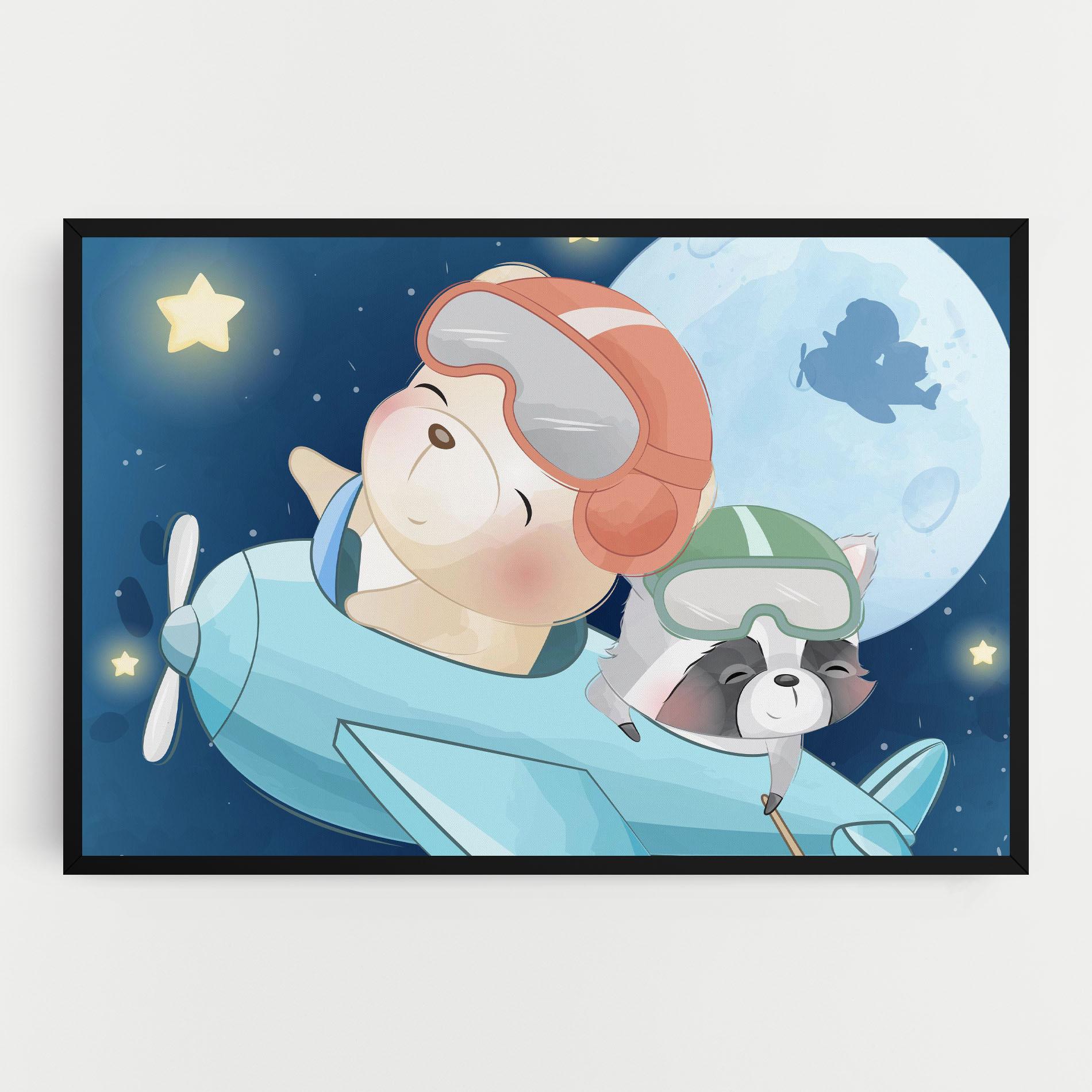 Tablou Canvas Bear Flying Star mockup 0