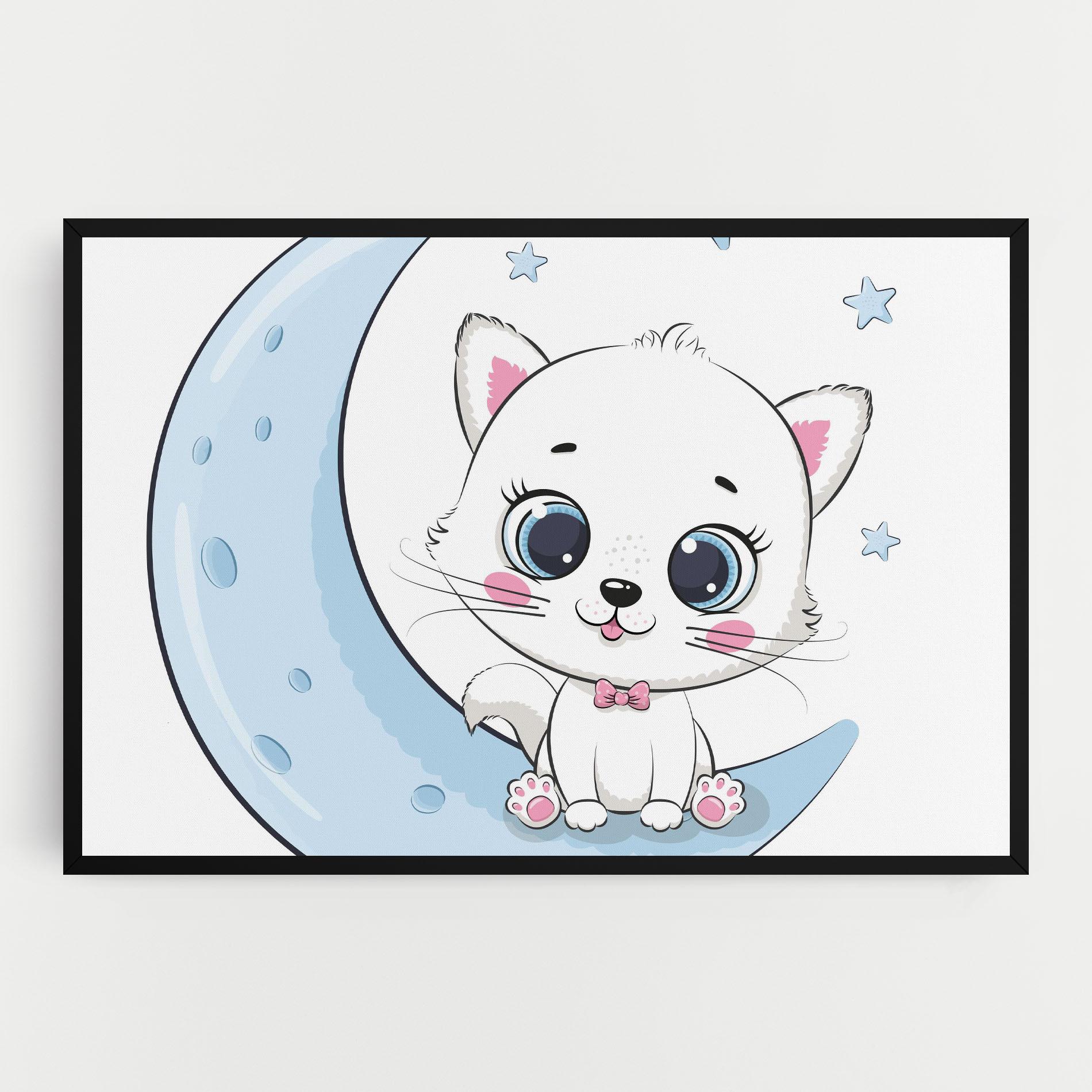 Tablou Canvas Blue Moon Cat mockup 0
