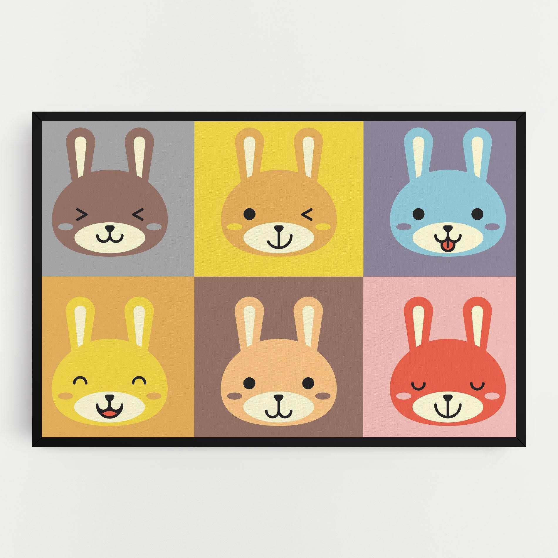 Tablou Canvas Bunny Colors mockup 0