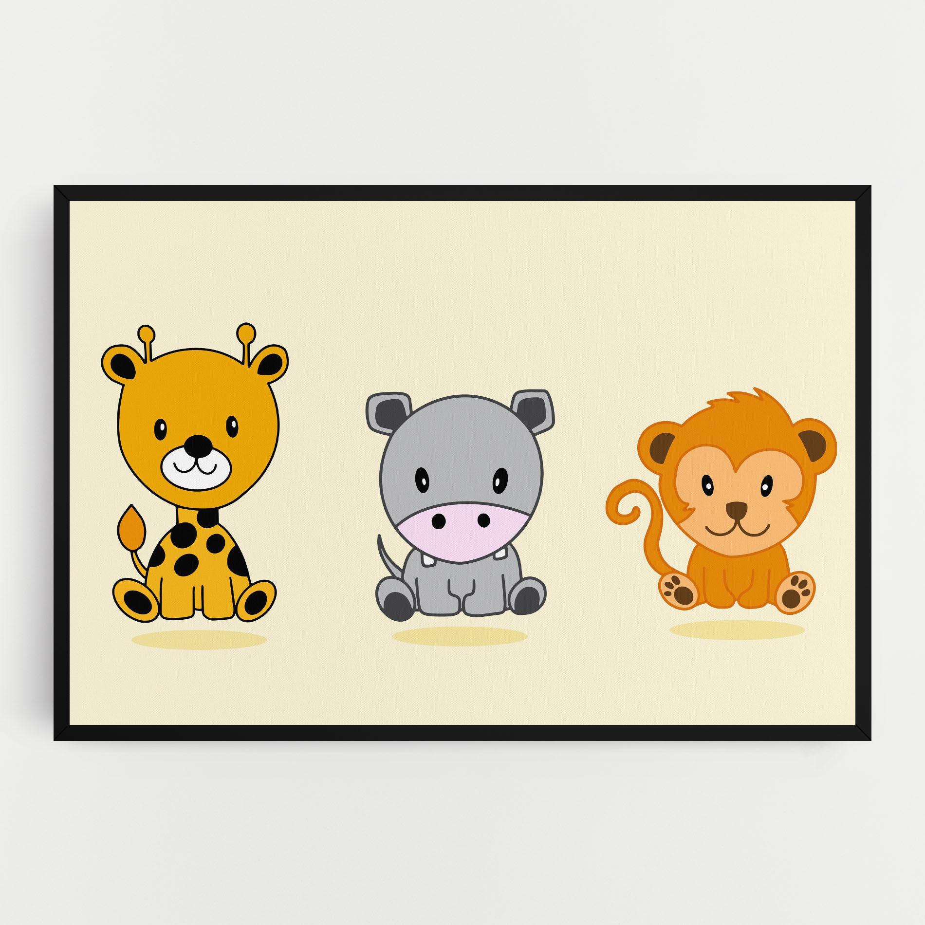 Tablou Canvas Cream Animals mockup 0