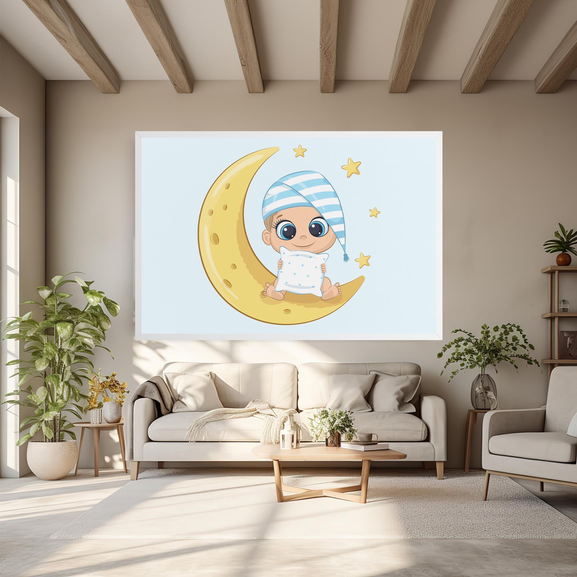 Tablou Canvas Baby On Moon mockup 6