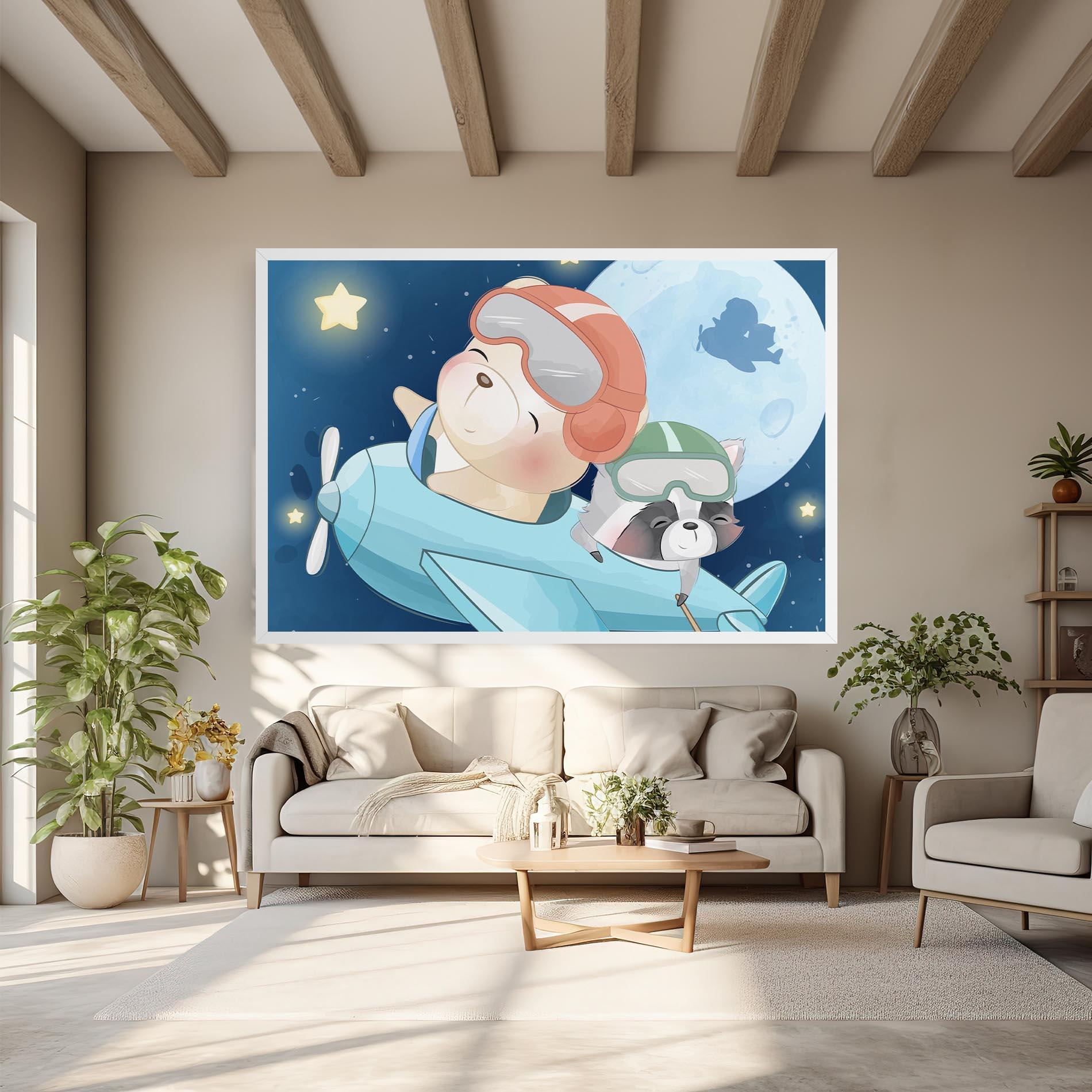 Tablou Canvas Bear Flying Star mockup 6