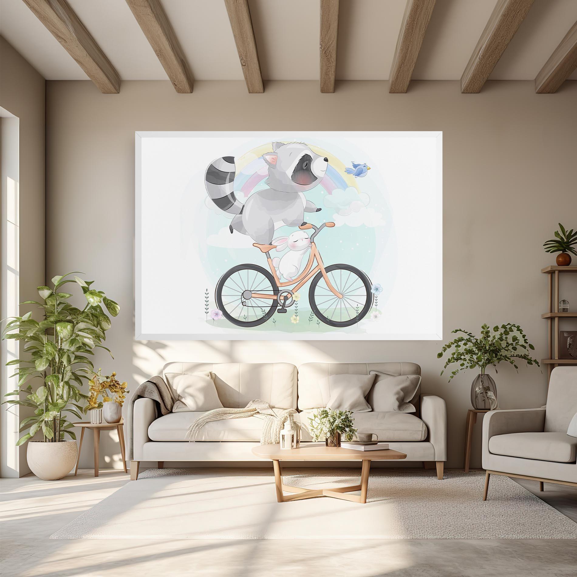 Tablou Canvas Bike Ride Animal mockup 6