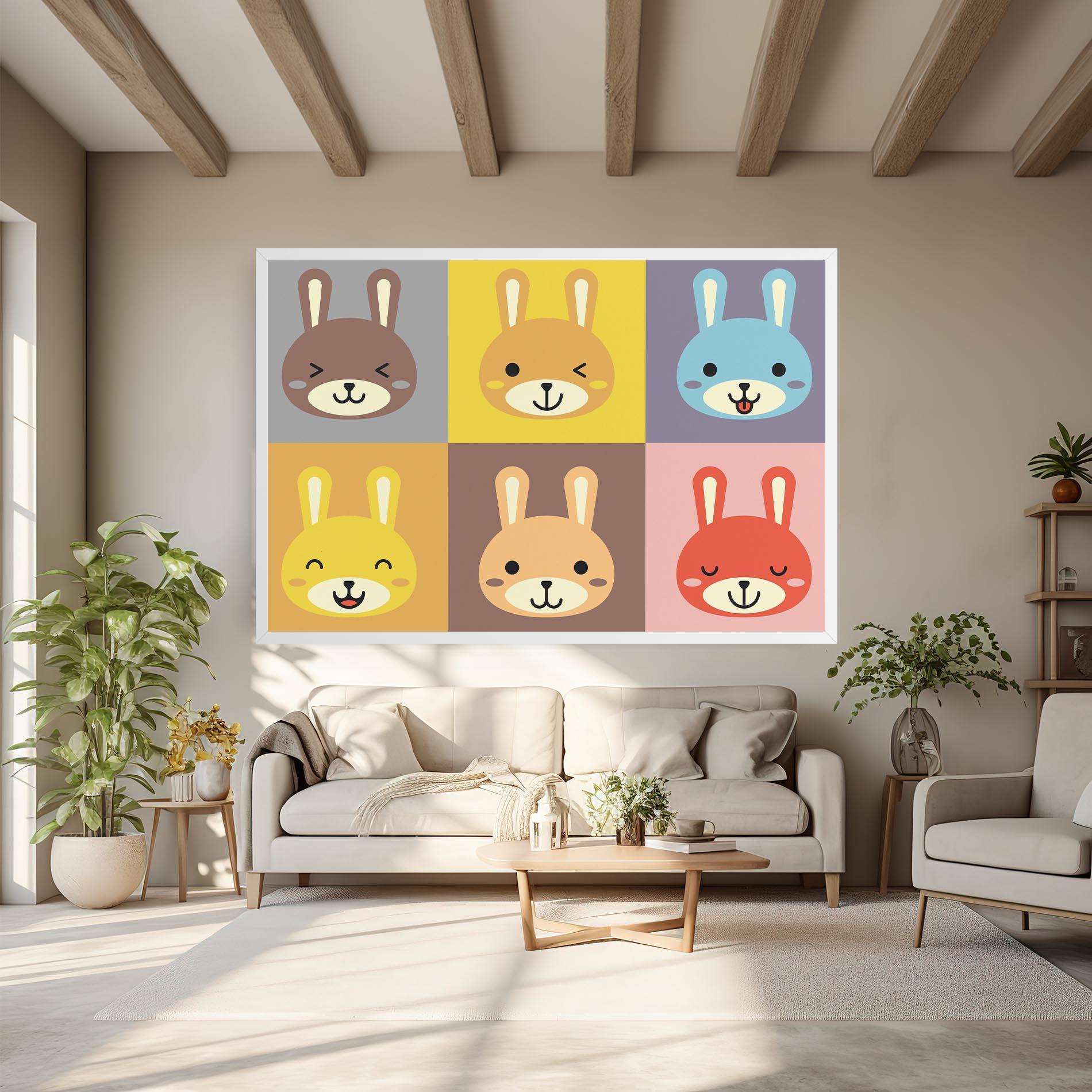 Tablou Canvas Bunny Colors mockup 6