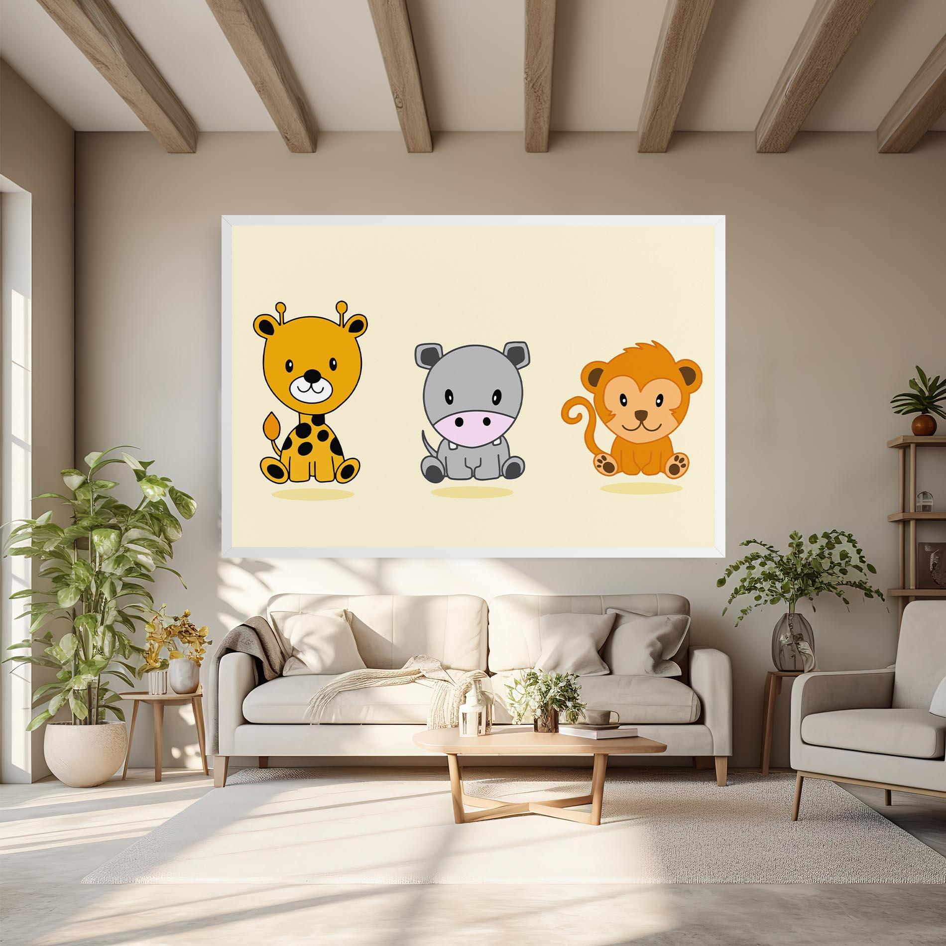 Tablou Canvas Cream Animals mockup 6
