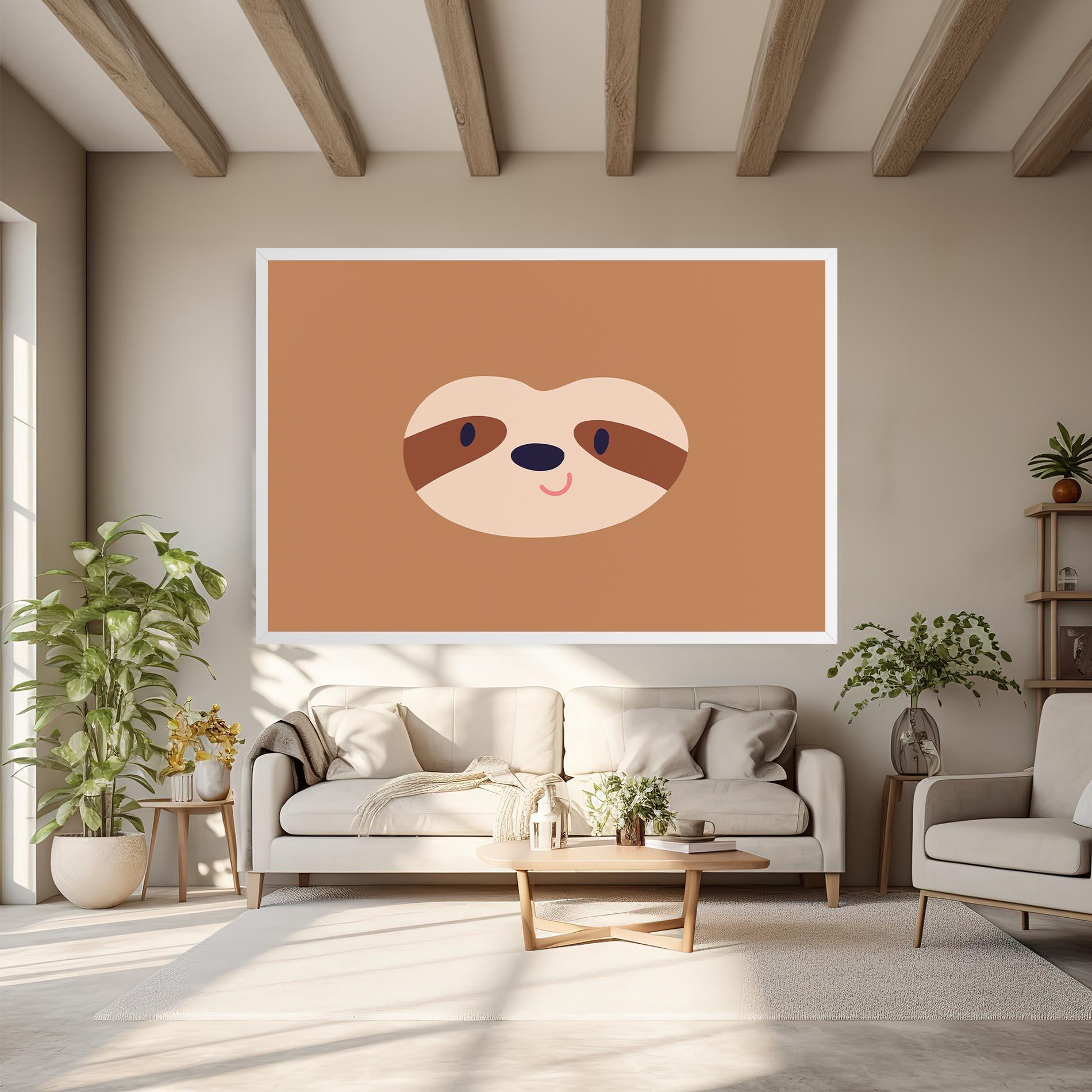 Tablou Canvas Sloth Face Portrait mockup 6