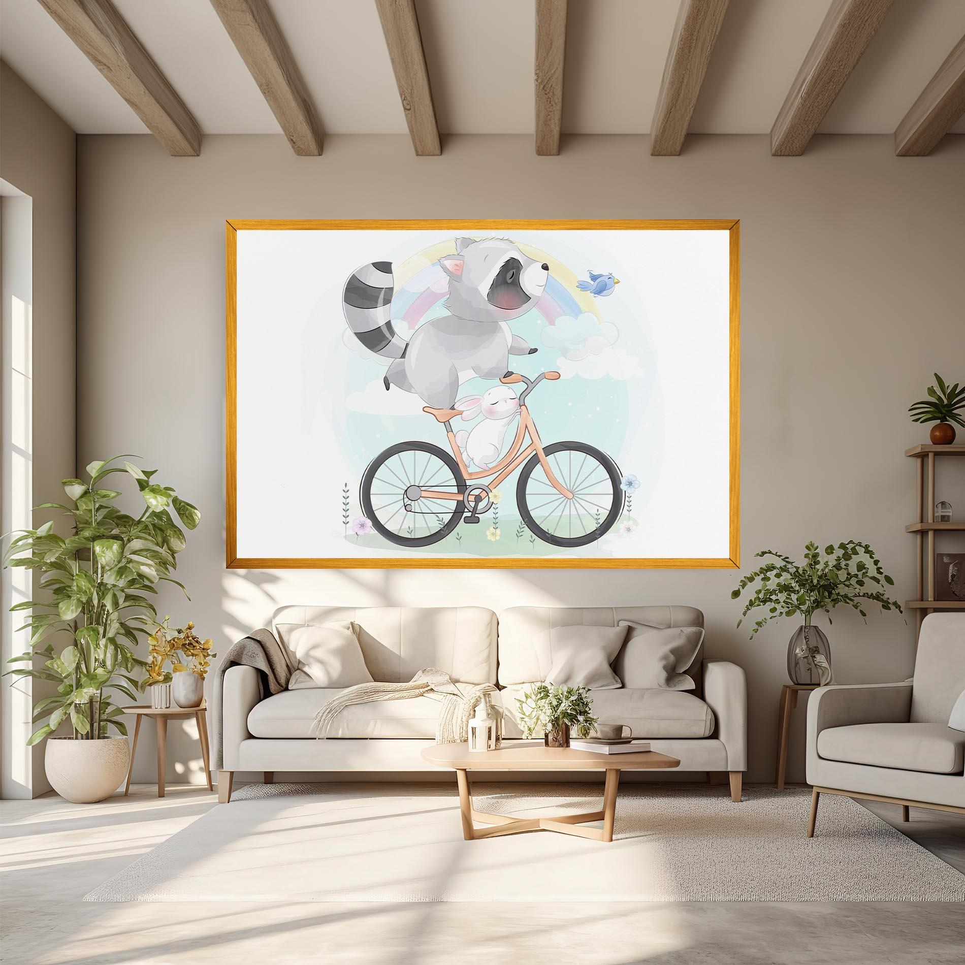 Tablou Canvas Bike Ride Animal mockup 6