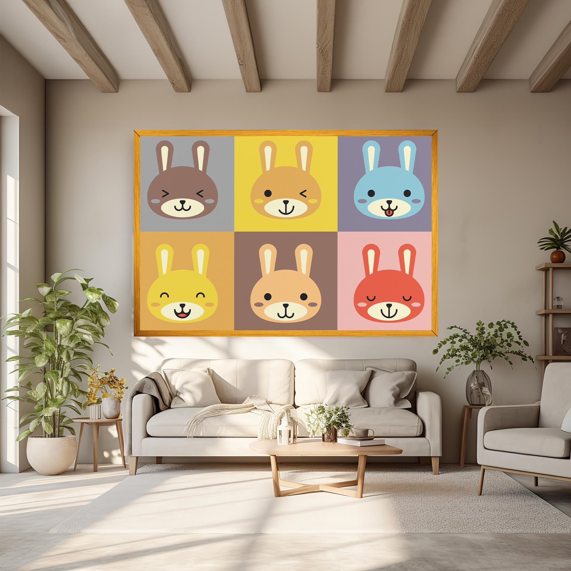 Tablou Canvas Bunny Colors mockup 6