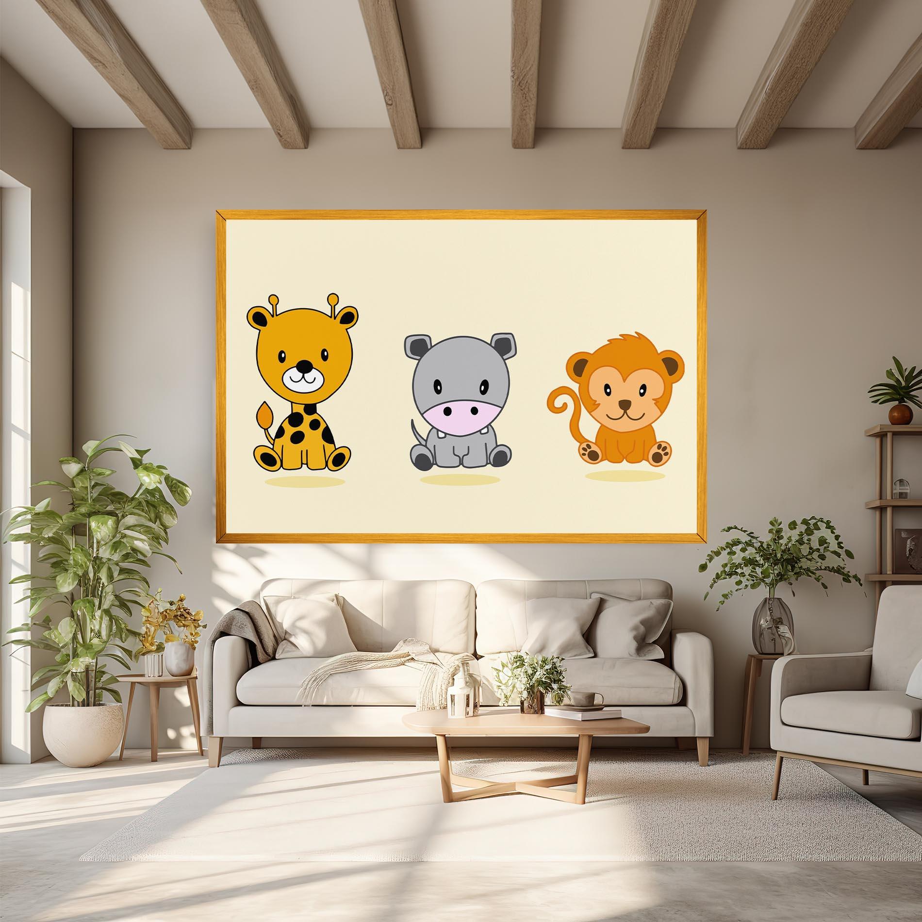 Tablou Canvas Cream Animals mockup 6