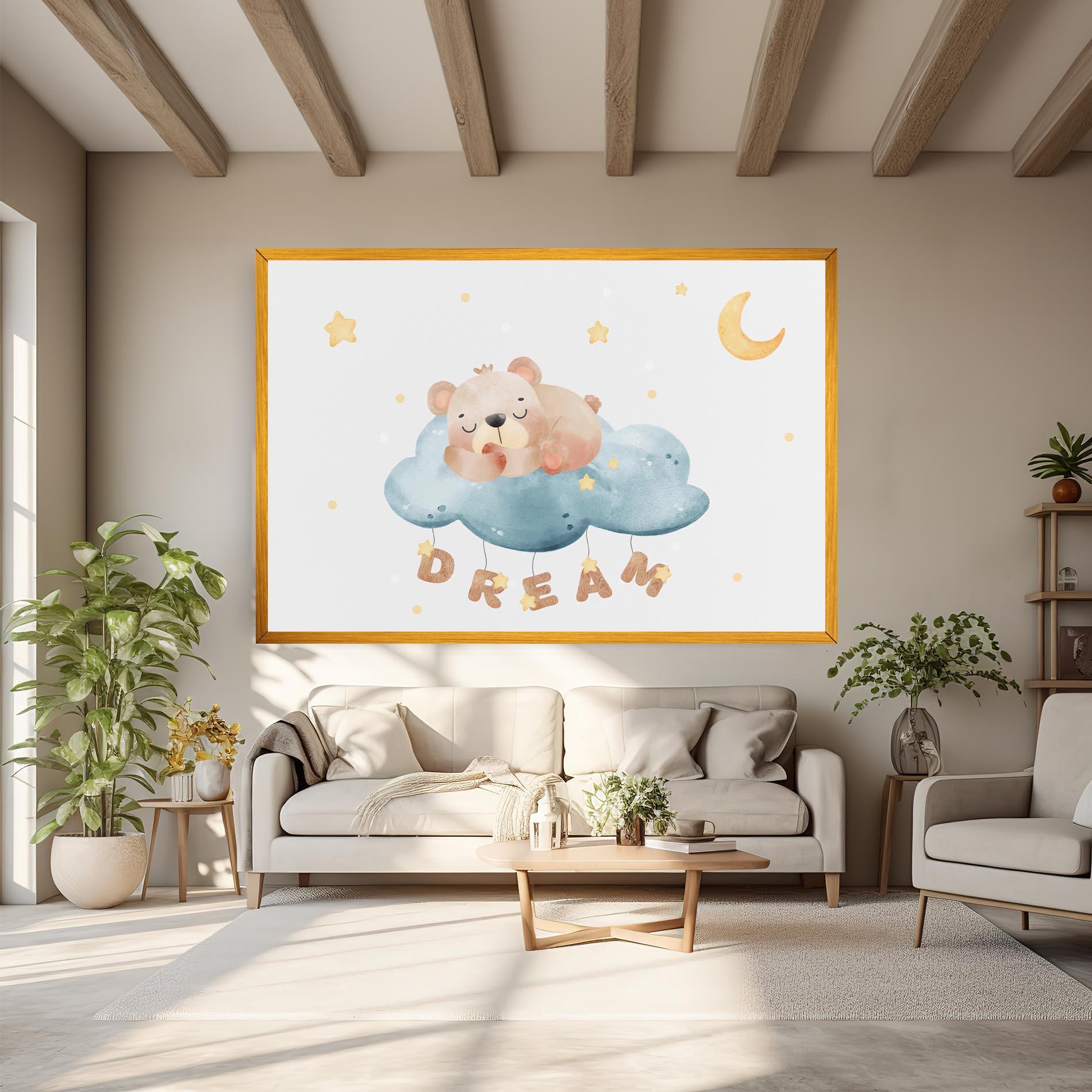 Tablou Canvas Dream Sleepy Bear mockup 6