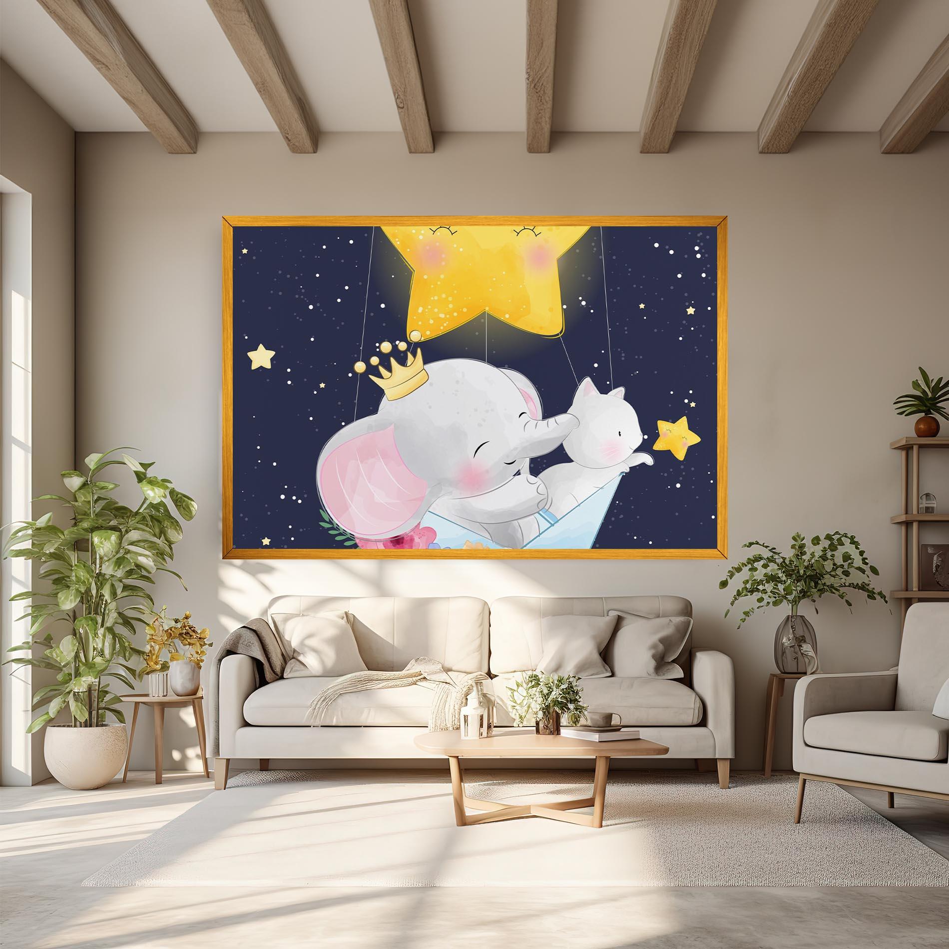 Tablou Canvas Elephant Cat mockup 6