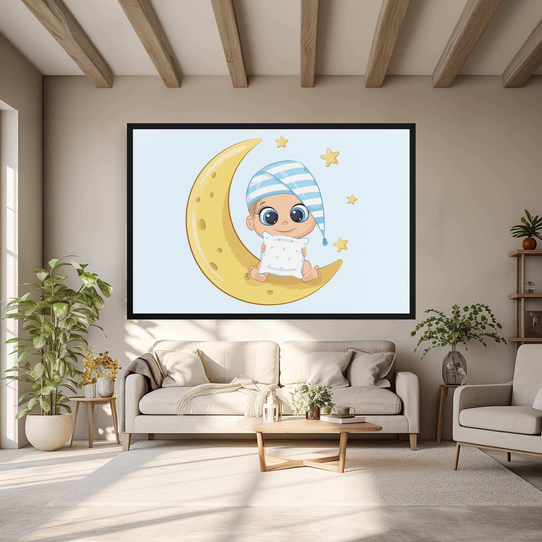 Tablou Canvas Baby On Moon mockup 6