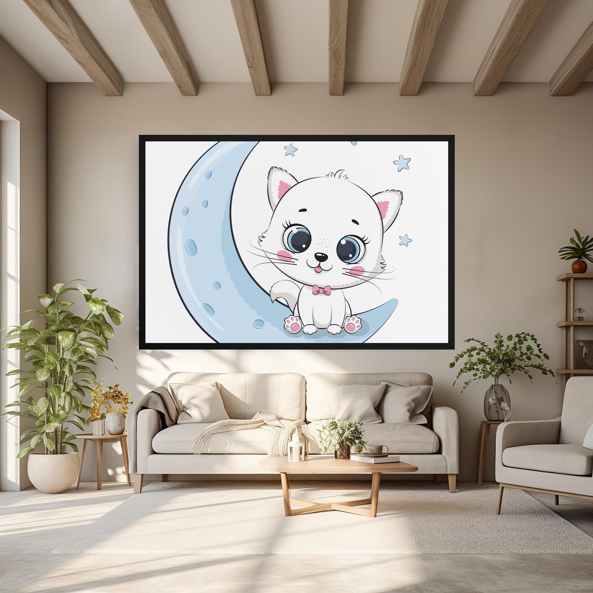 Tablou Canvas Blue Moon Cat mockup 6