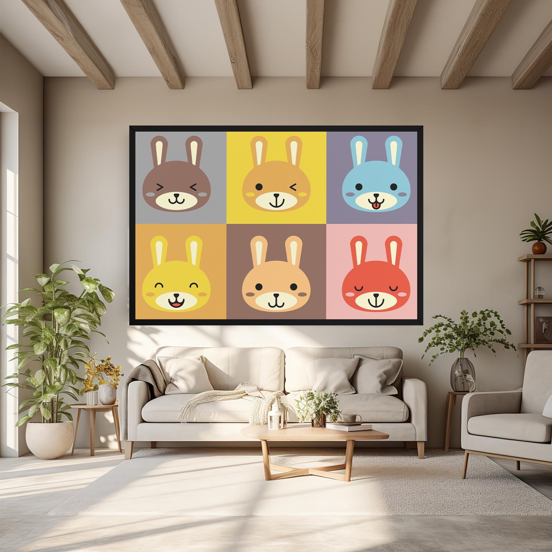 Tablou Canvas Bunny Colors mockup 6
