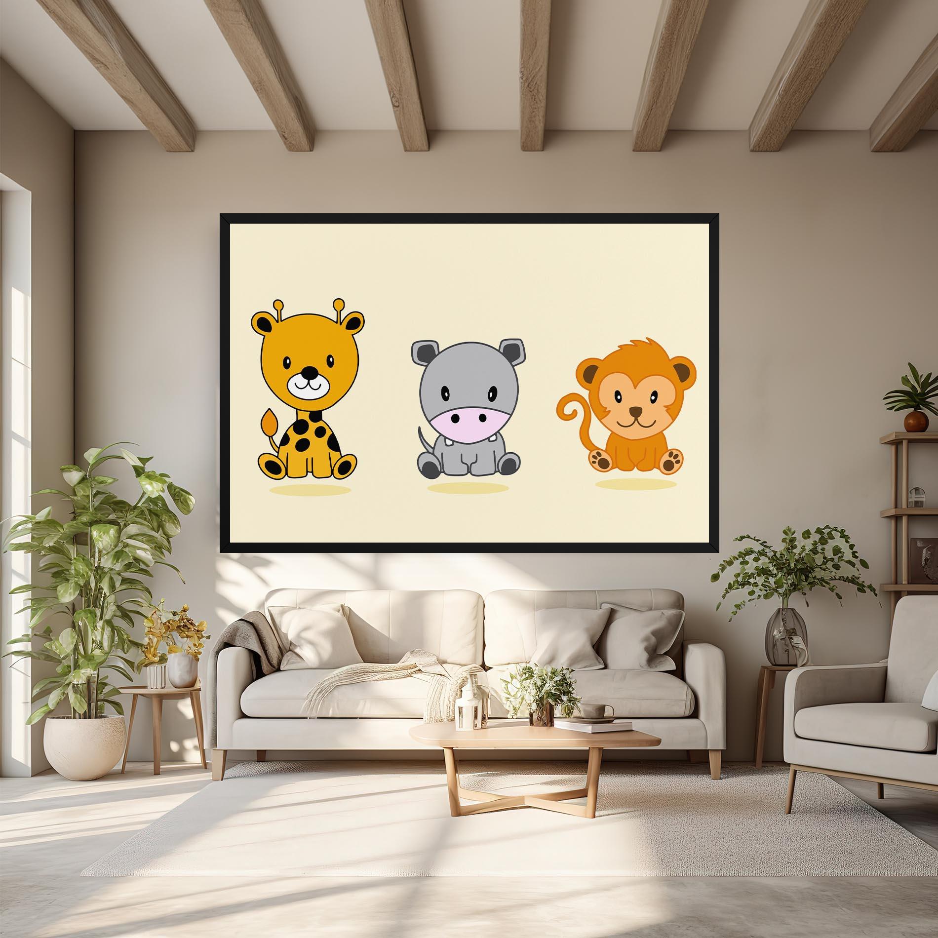 Tablou Canvas Cream Animals mockup 6