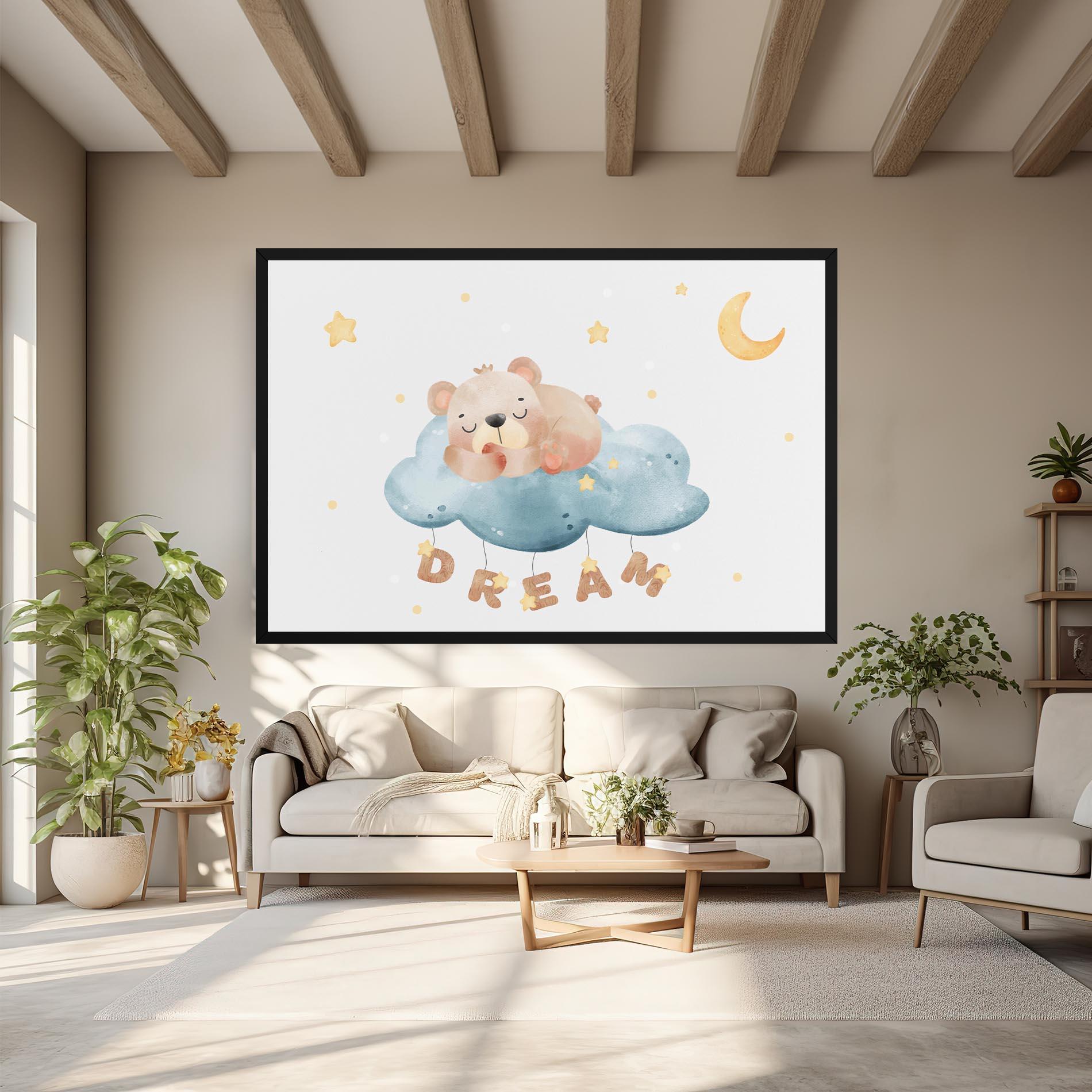 Tablou Canvas Dream Sleepy Bear mockup 6