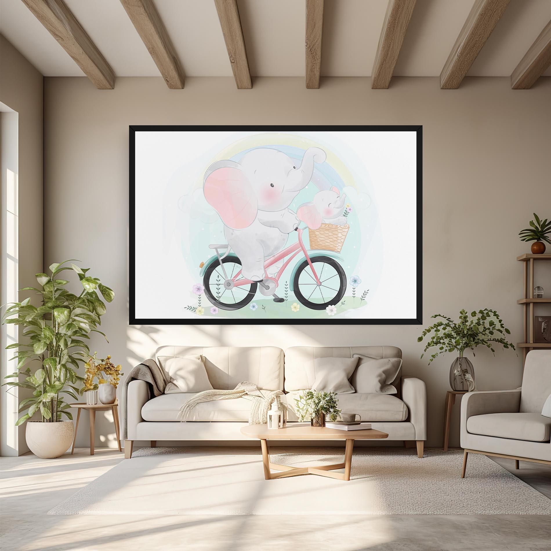 Tablou Canvas Elephant Bike mockup 6