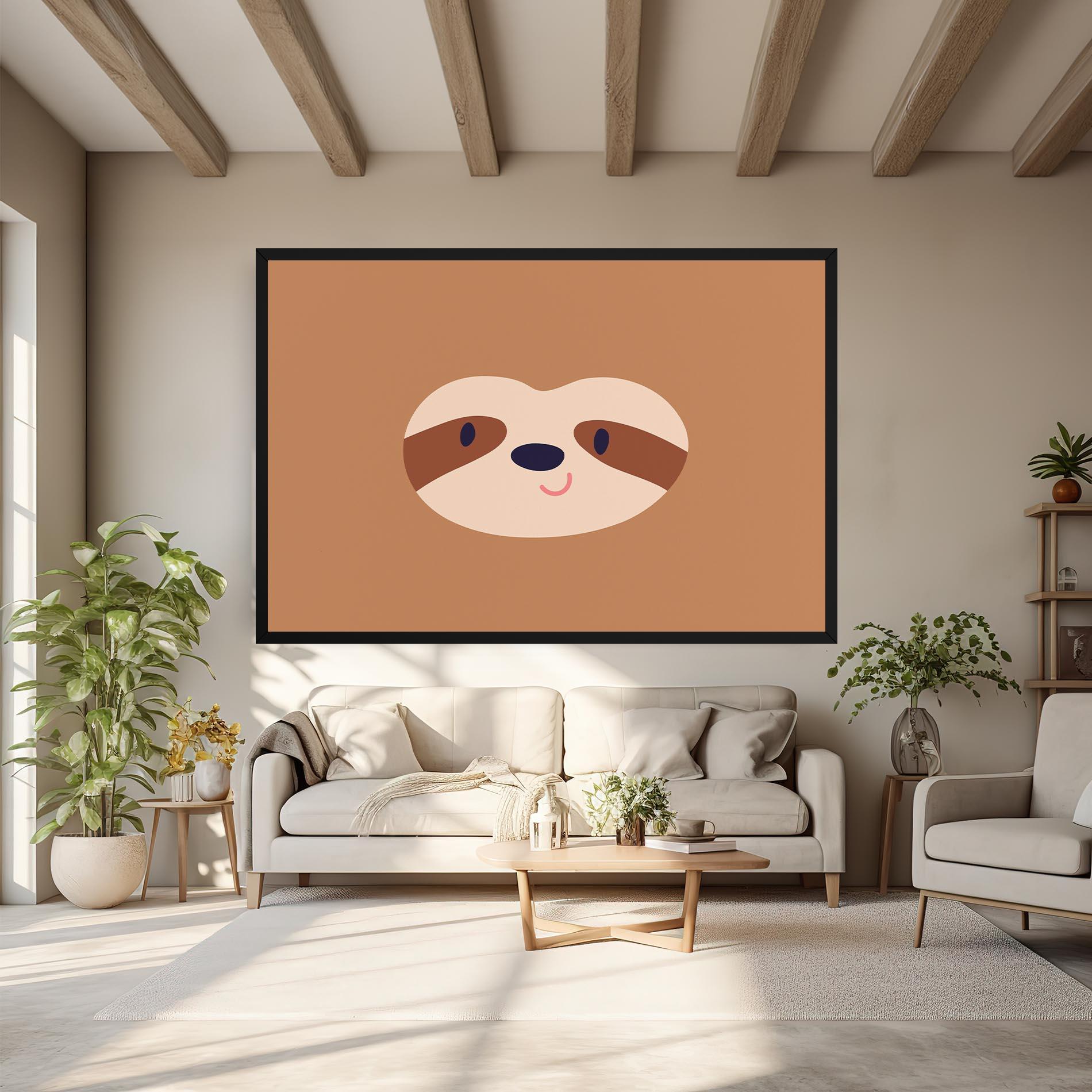 Tablou Canvas Sloth Face Portrait mockup 6